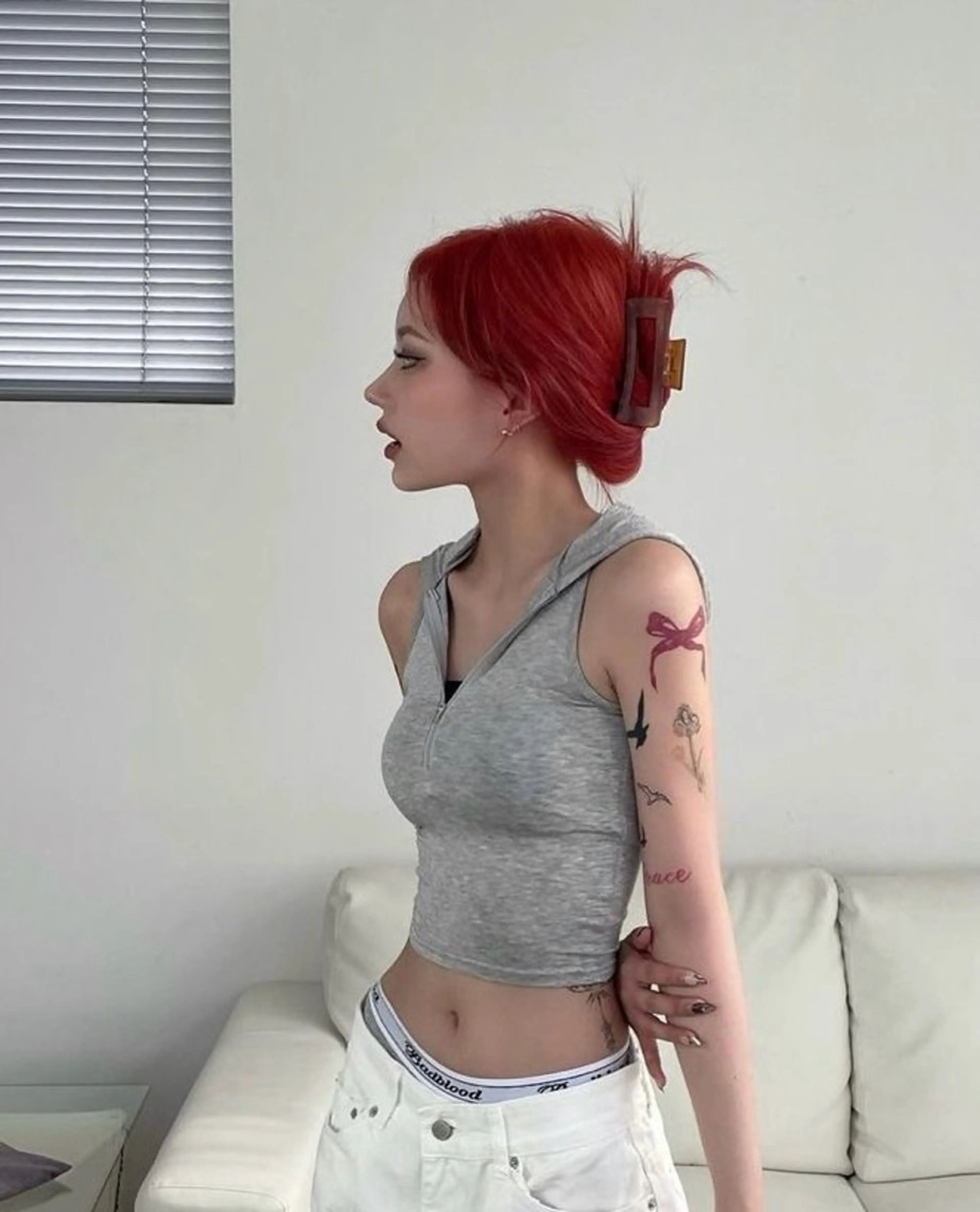 ロング 縮毛矯正、 押野七大のヘアスタイル