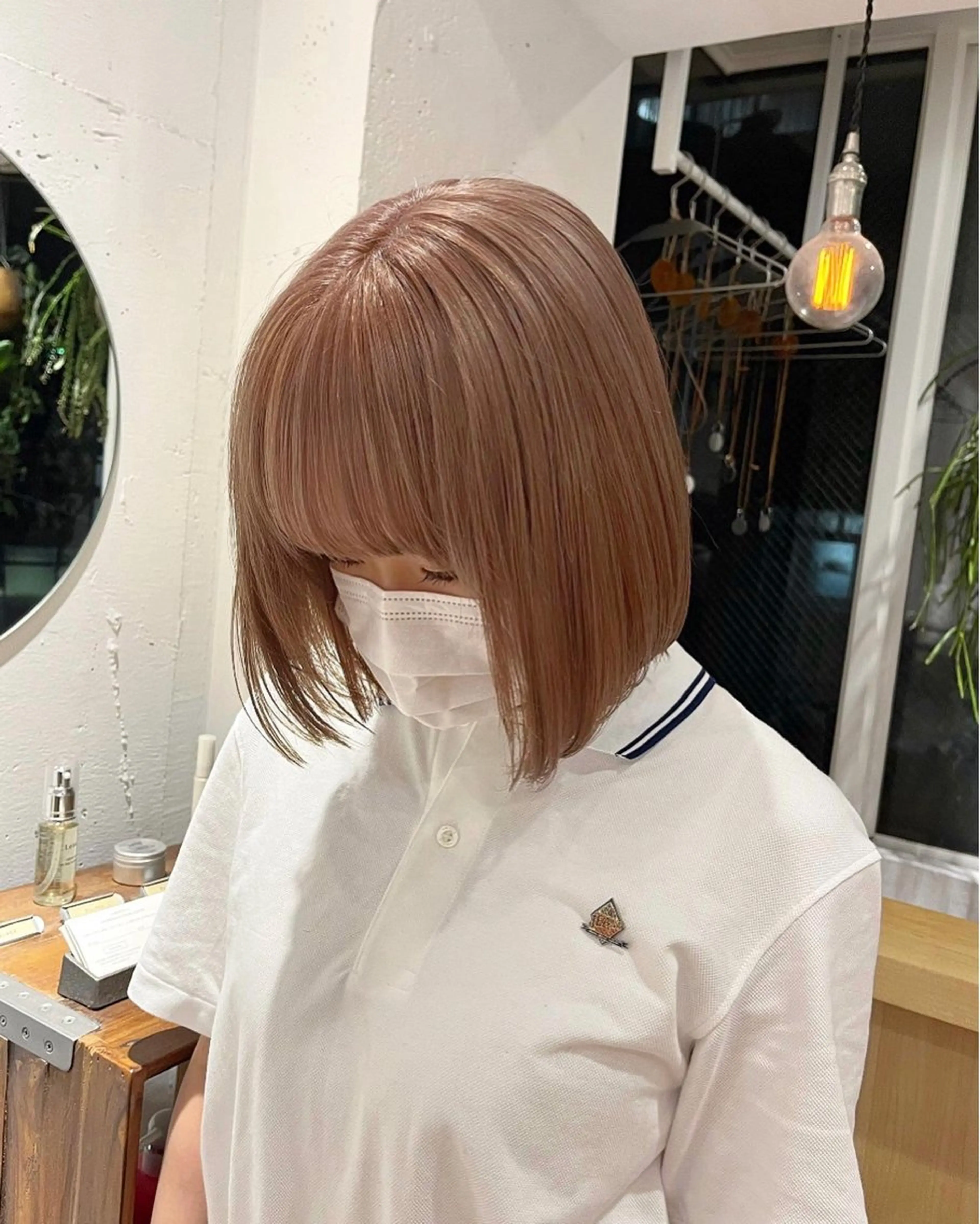 ショート カラー ヘアカラー トリートメント オリーブ/縮毛♡ Natsuno🩰のヘアスタイル