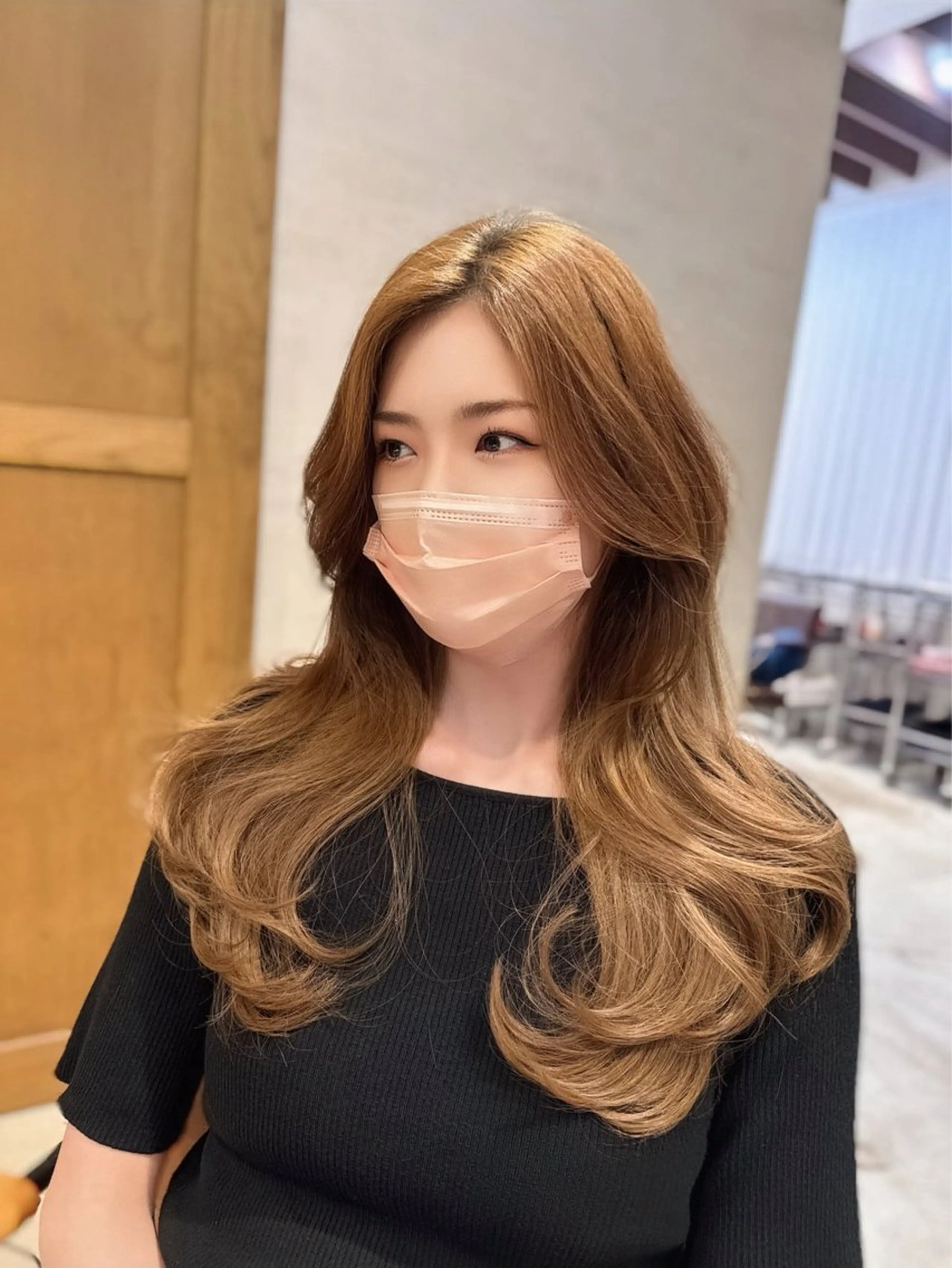 ロング のり🐼顔まわり/ 韓国/レイヤーカットのヘアスタイル