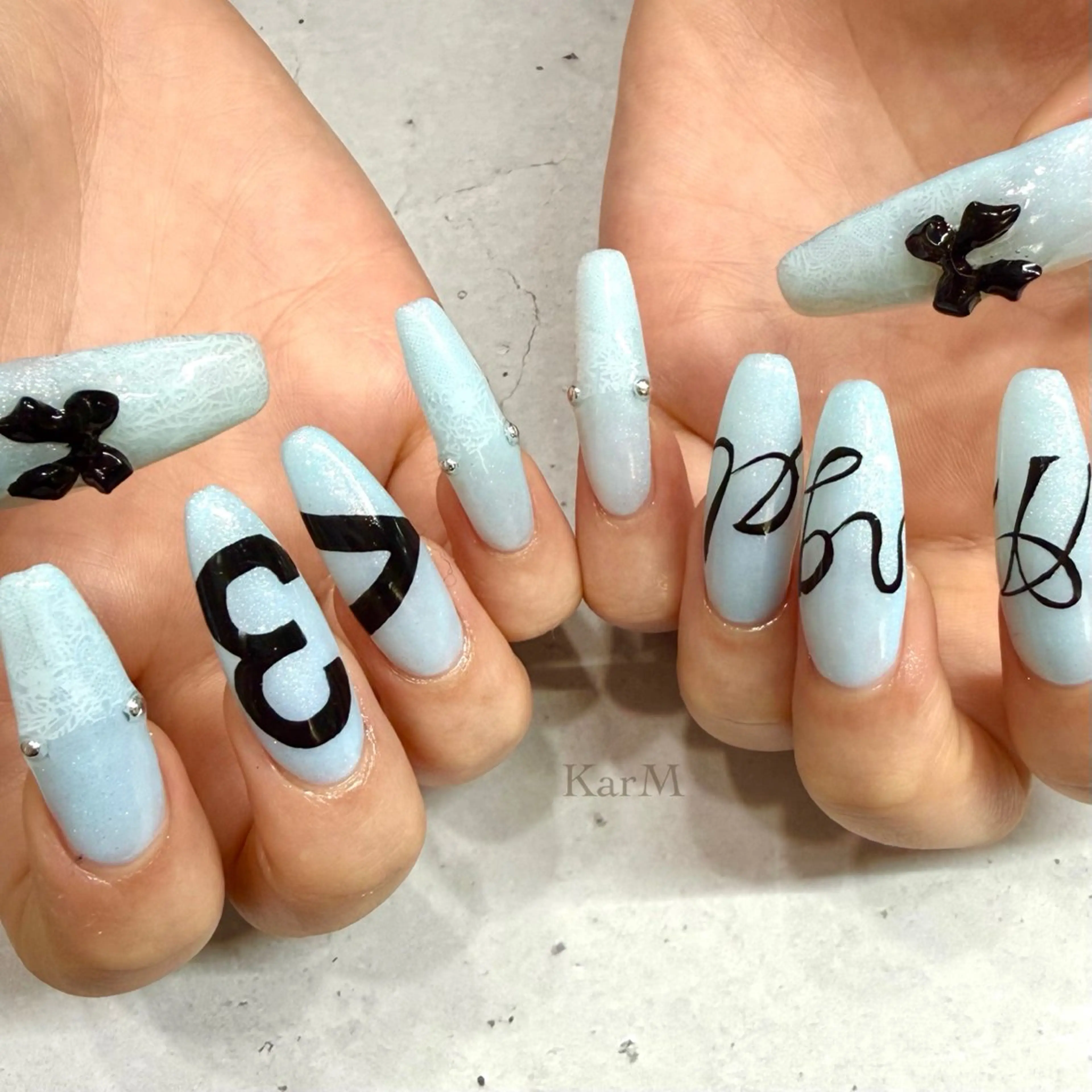 ネイル オーロラネイル チークネイル ドット フラッシュネイル フレンチネイル ハンドネイル ogino karinのネイルデザイン