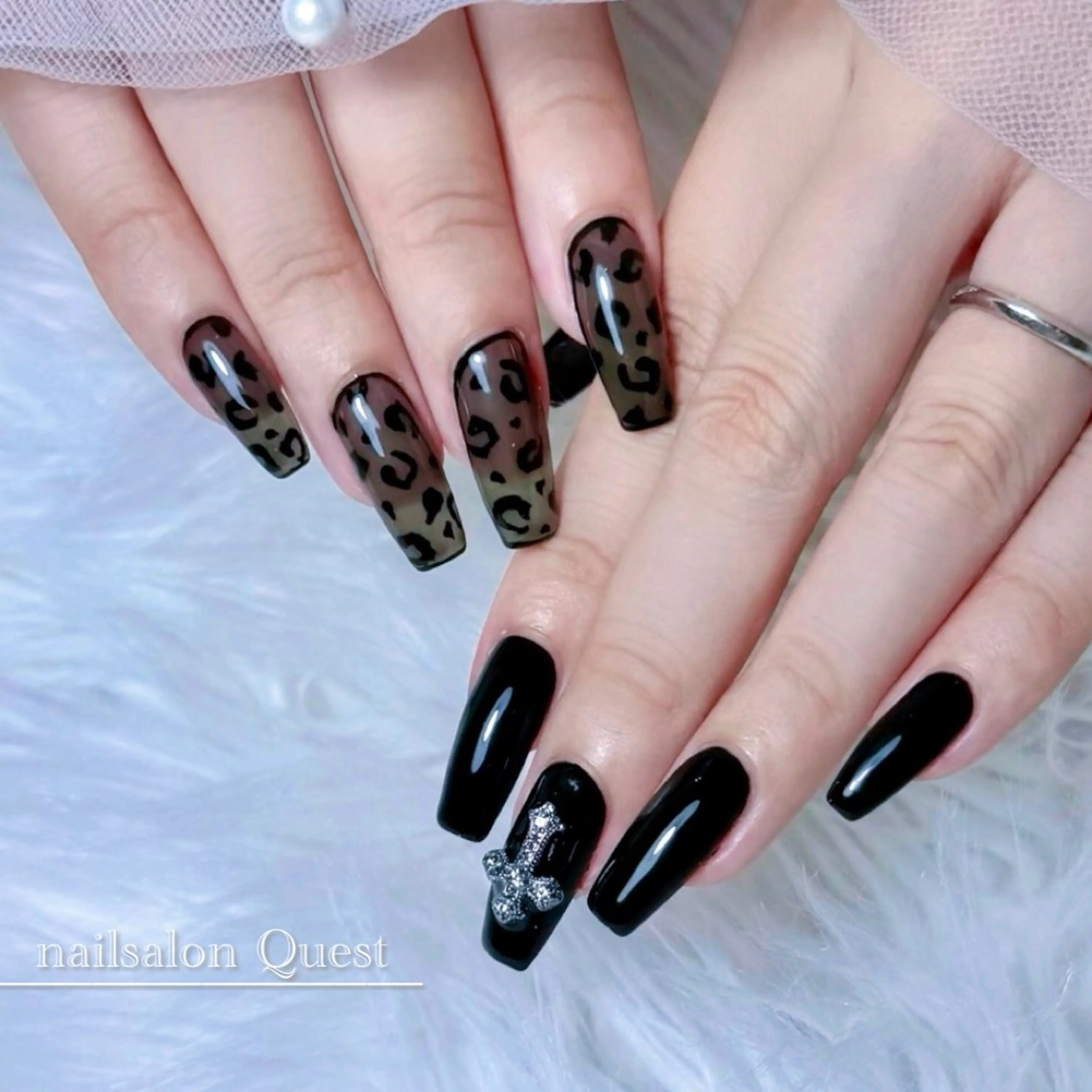 ネイル アニマル柄 ハンドネイル nailsalon Questのネイルデザイン