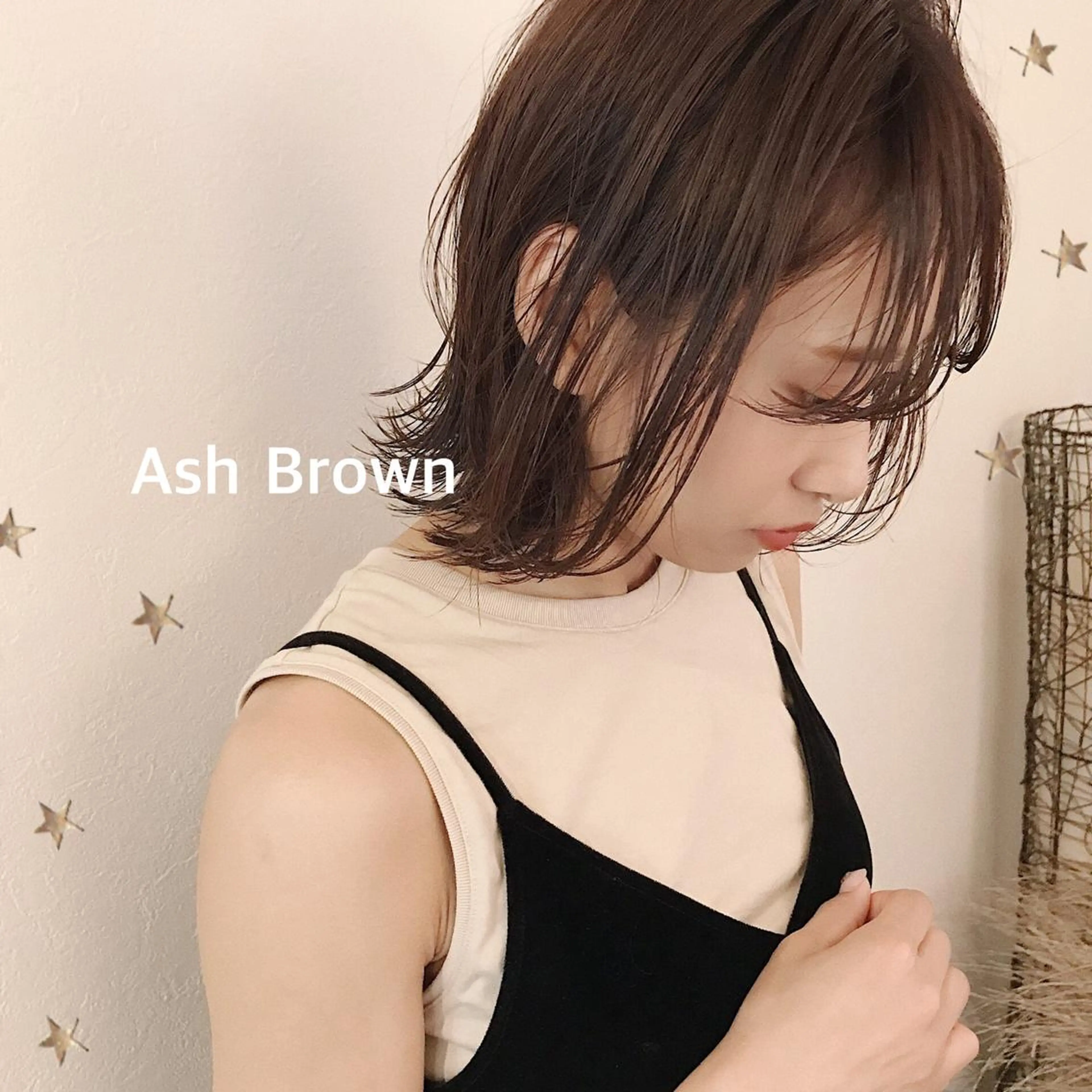 ミディアム カラー カット ヘアカラー 市川 千夏のヘアスタイル