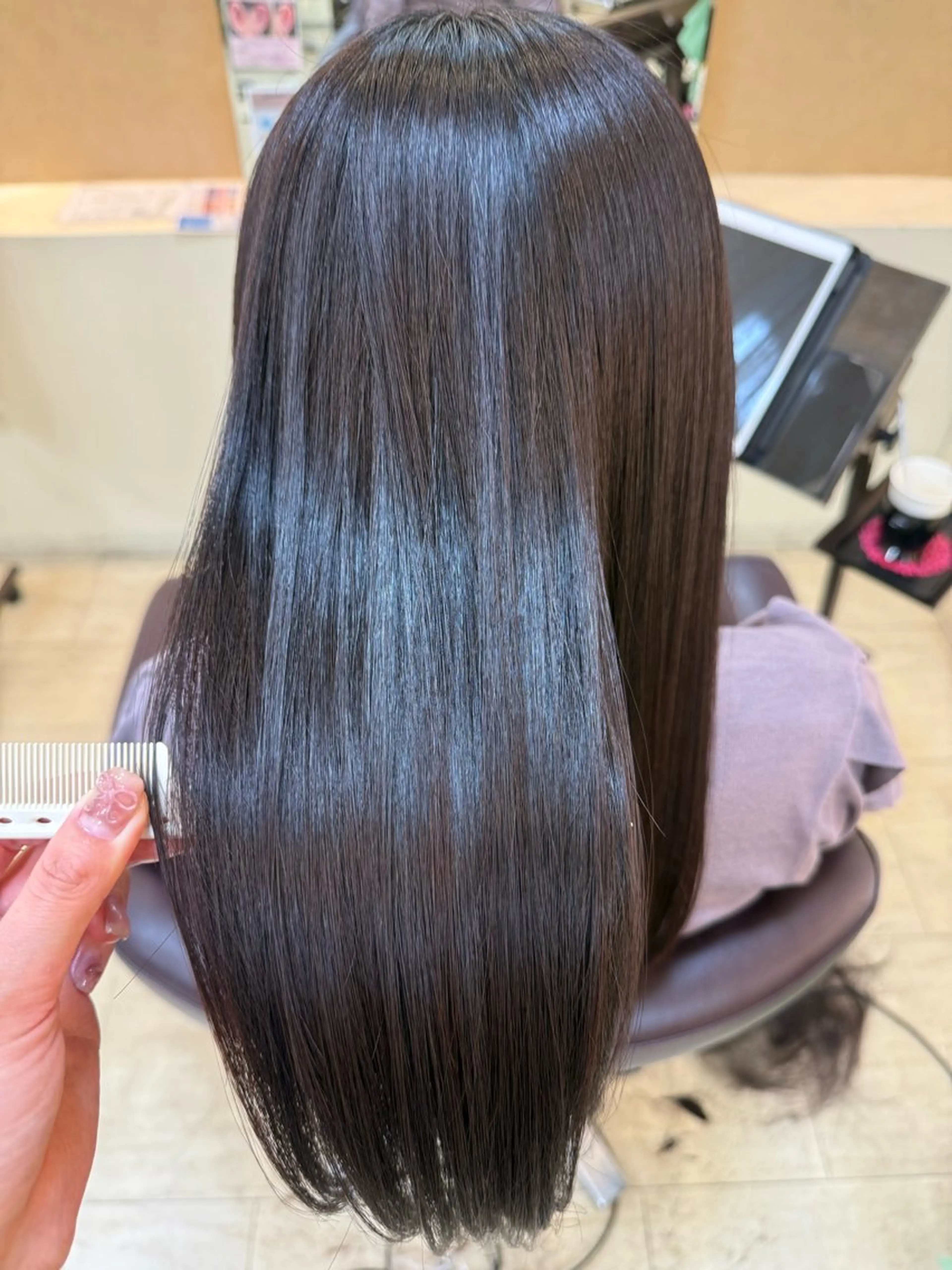 ロング カット 縮毛矯正 早﨑 映天のヘアスタイル