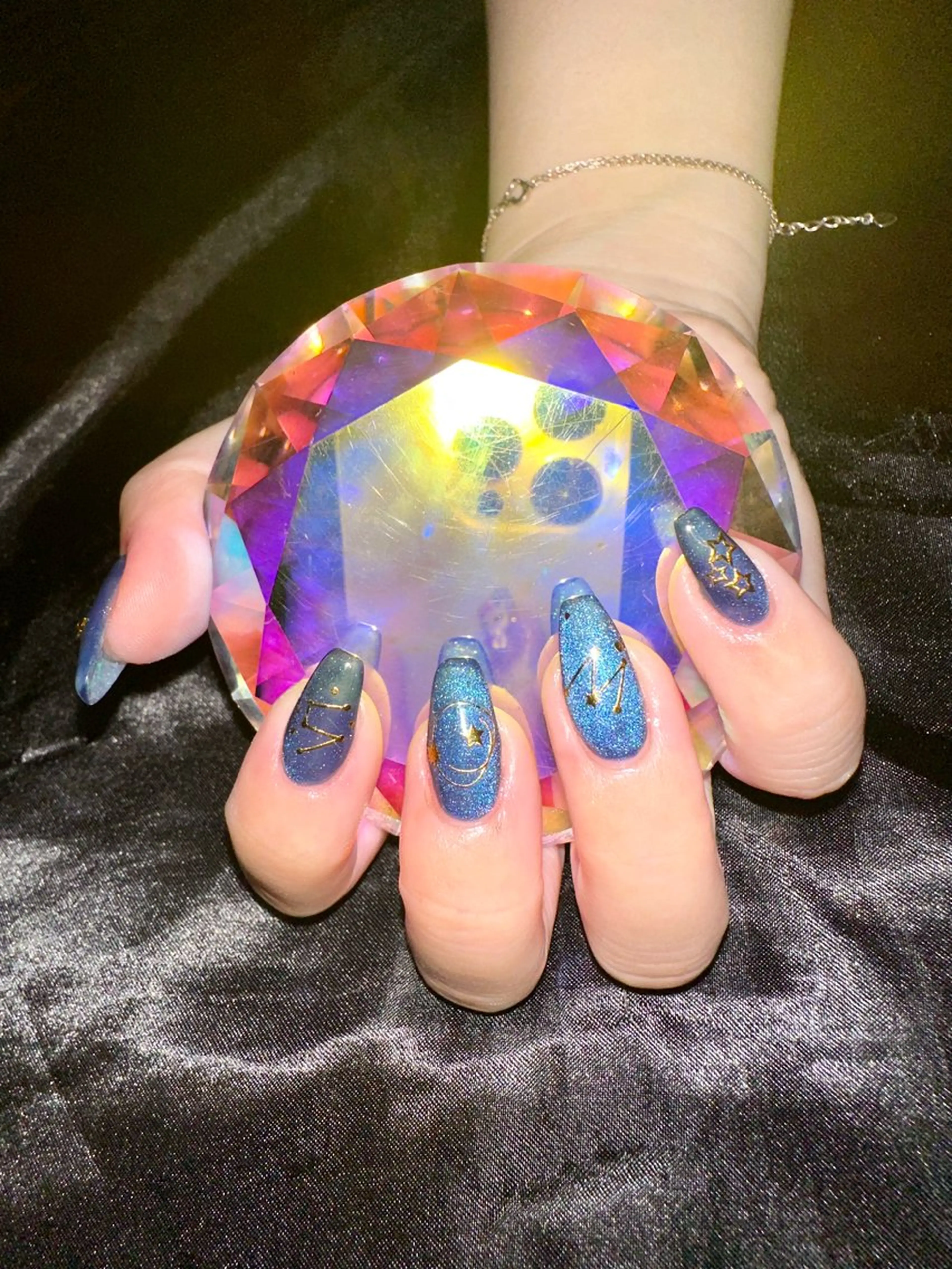 ネイル ジェルネイル マグネットネイル 持ち込み ネイビー ハンドネイル M Hのネイルデザイン