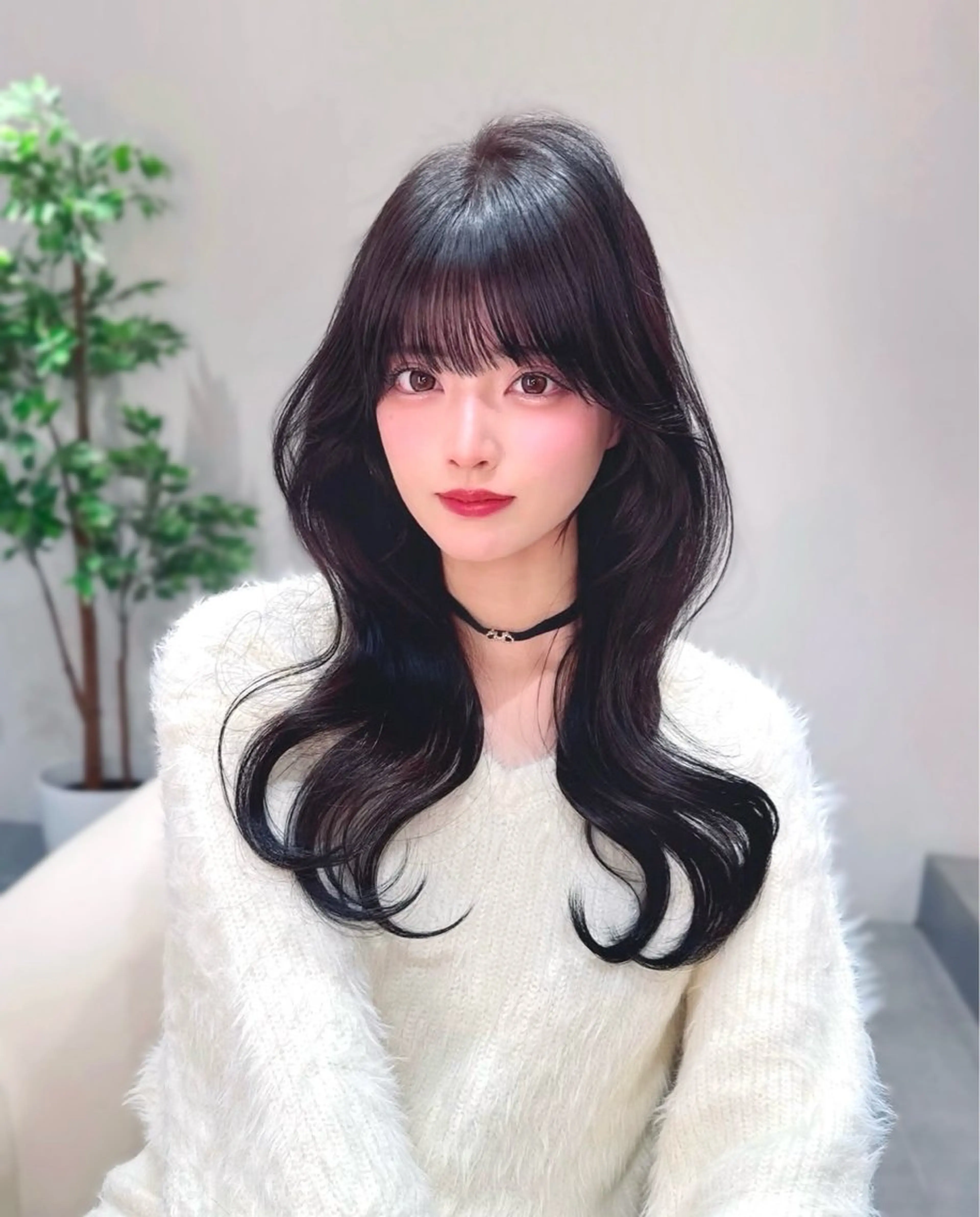 ロング カラー カット ヘアカラー トリートメント ヘッドスパ ヘアセット 韓国ヘア/レイヤー/ 顔まわり/りょーとのヘアスタイル