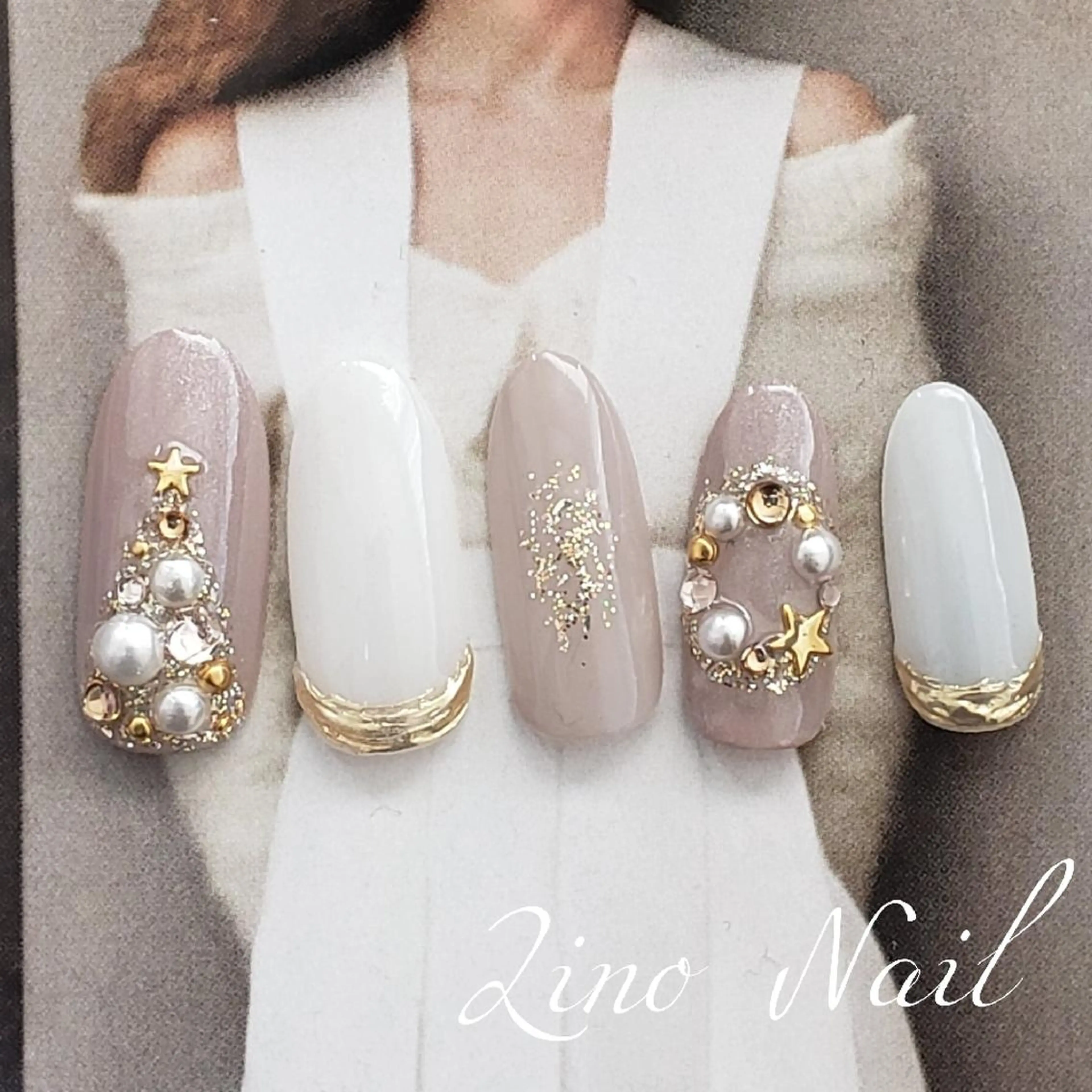 ネイル カジュアル ジェルネイル キラキラネイル ラメ(グリッター) ミラーネイル ハンドネイル Lino Nailのネイルデザイン