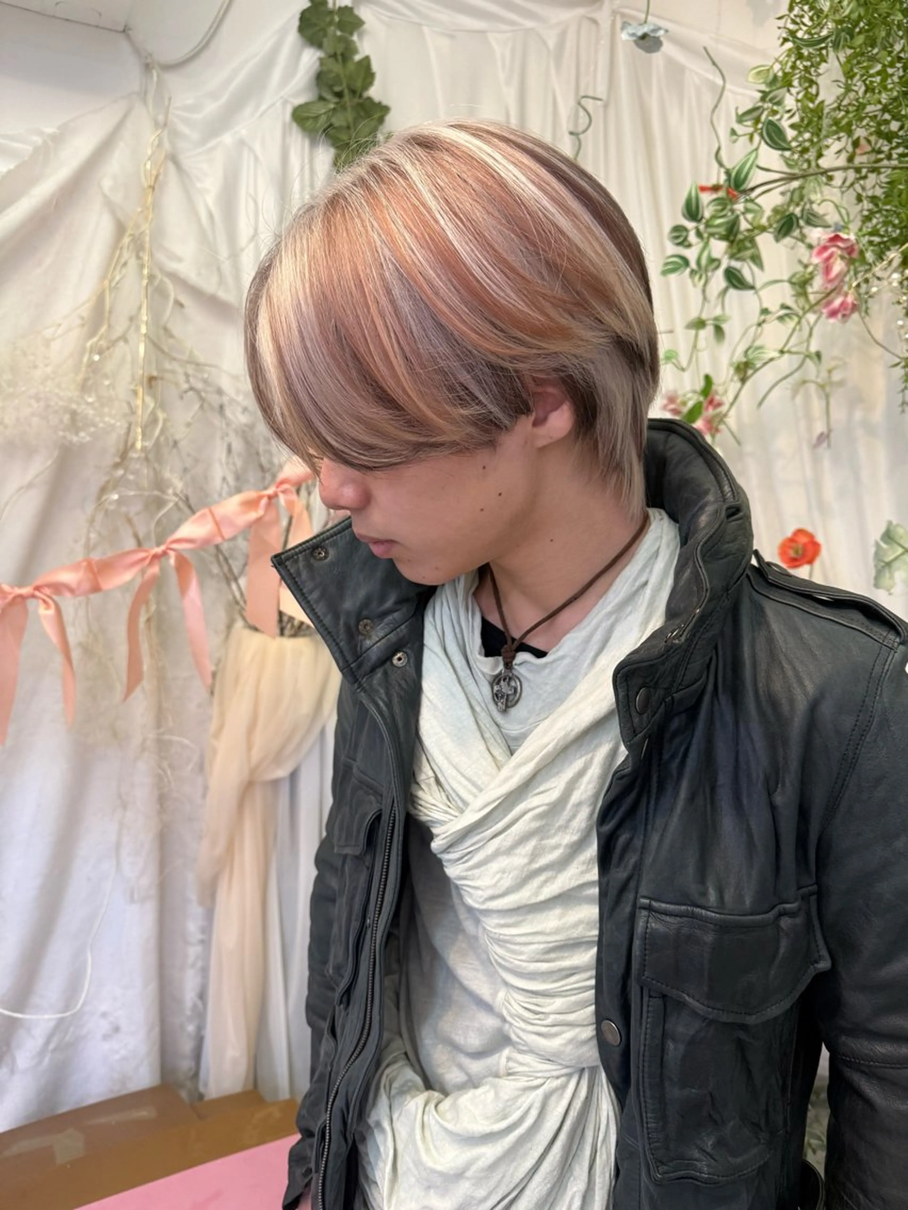 ショート カラー メンズ デザインカラー ヘアカラー ブリーチカラー/ デザインカラー/にらのヘアスタイル