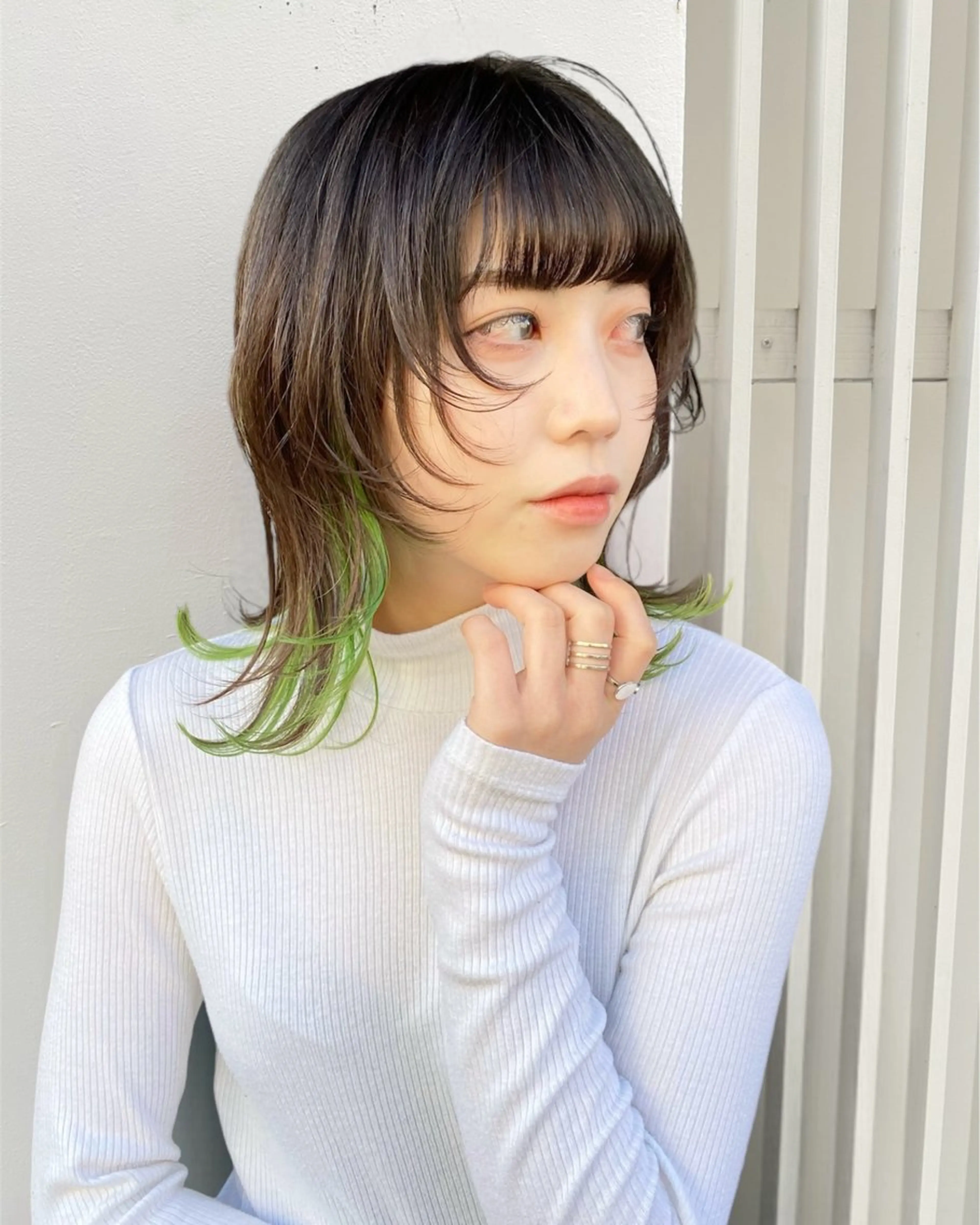 ミディアム カラー ウルフカット TOMOYA/ ショート、レイヤーのヘアスタイル