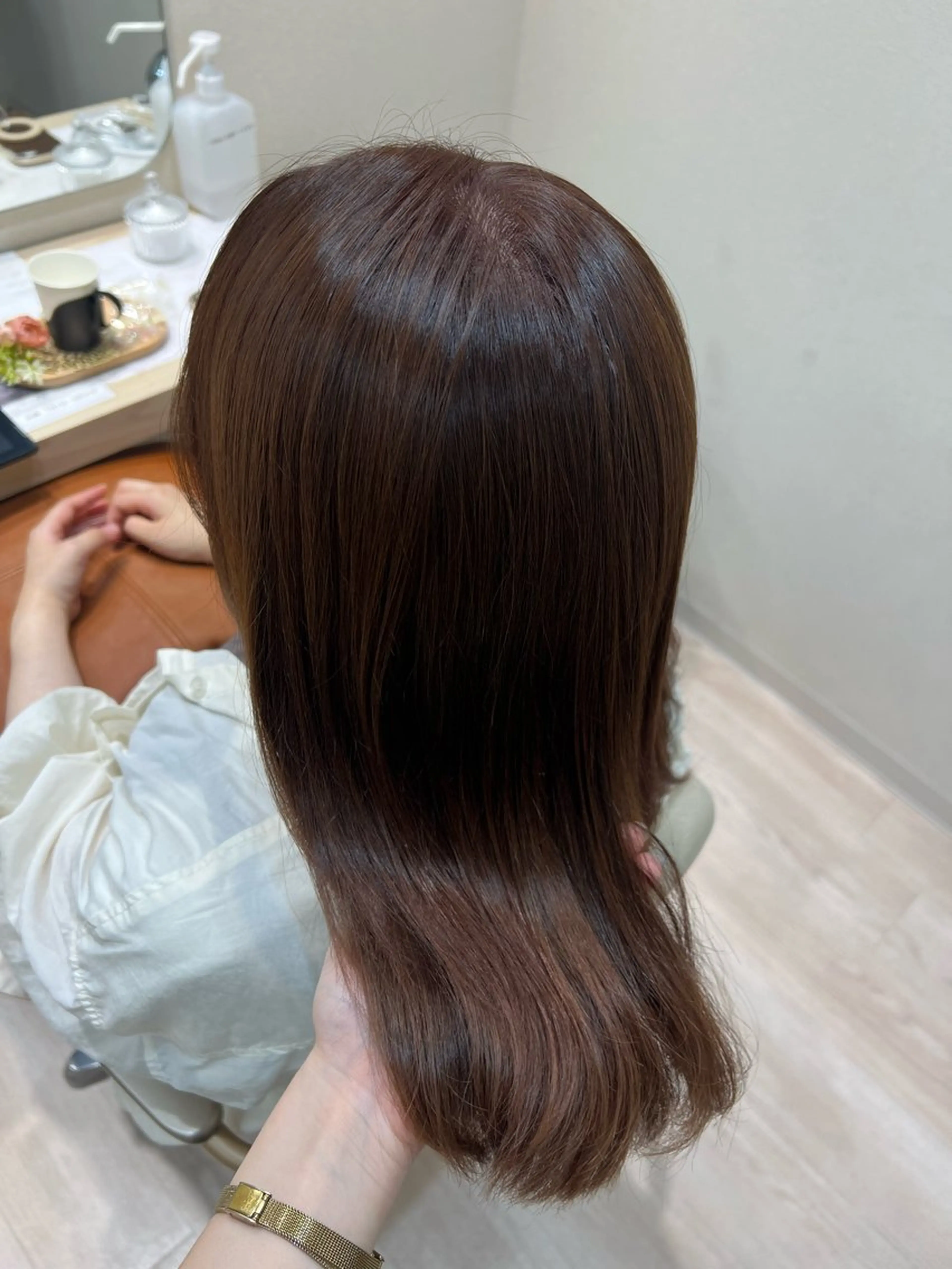 ミディアム カラー ベージュカラー ピンクカラー ピンクベージュ ヘアカラー トリートメント ✨🌿大人可愛い愛さ れhair🌿✨松本のヘアスタイル