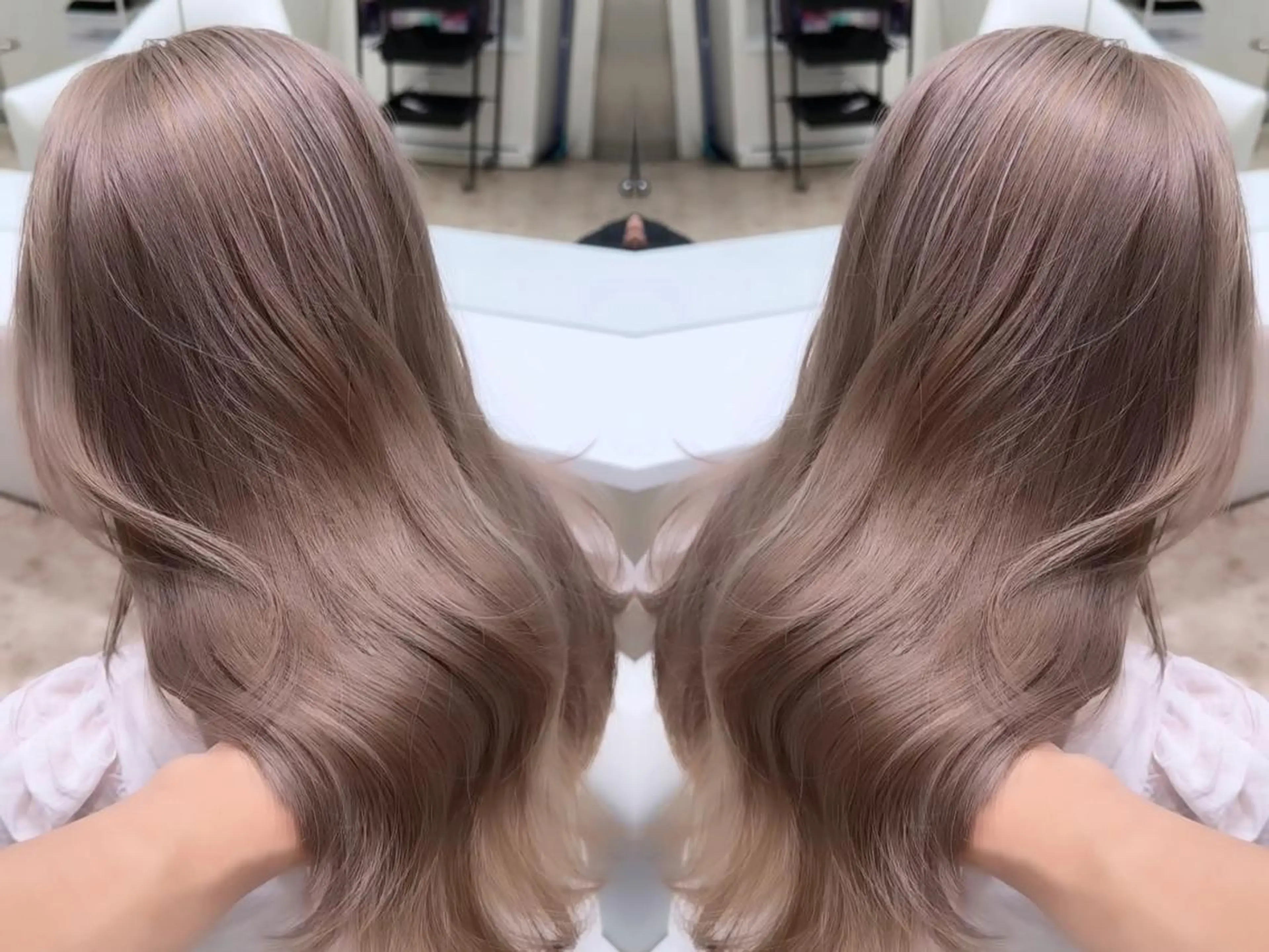 セミロング カラー アッシュ ベージュカラー ブリーチ ブラウンカラー ココアブラウン 🌿レイヤー/ブリー チ/🌿‬JINのヘアスタイル