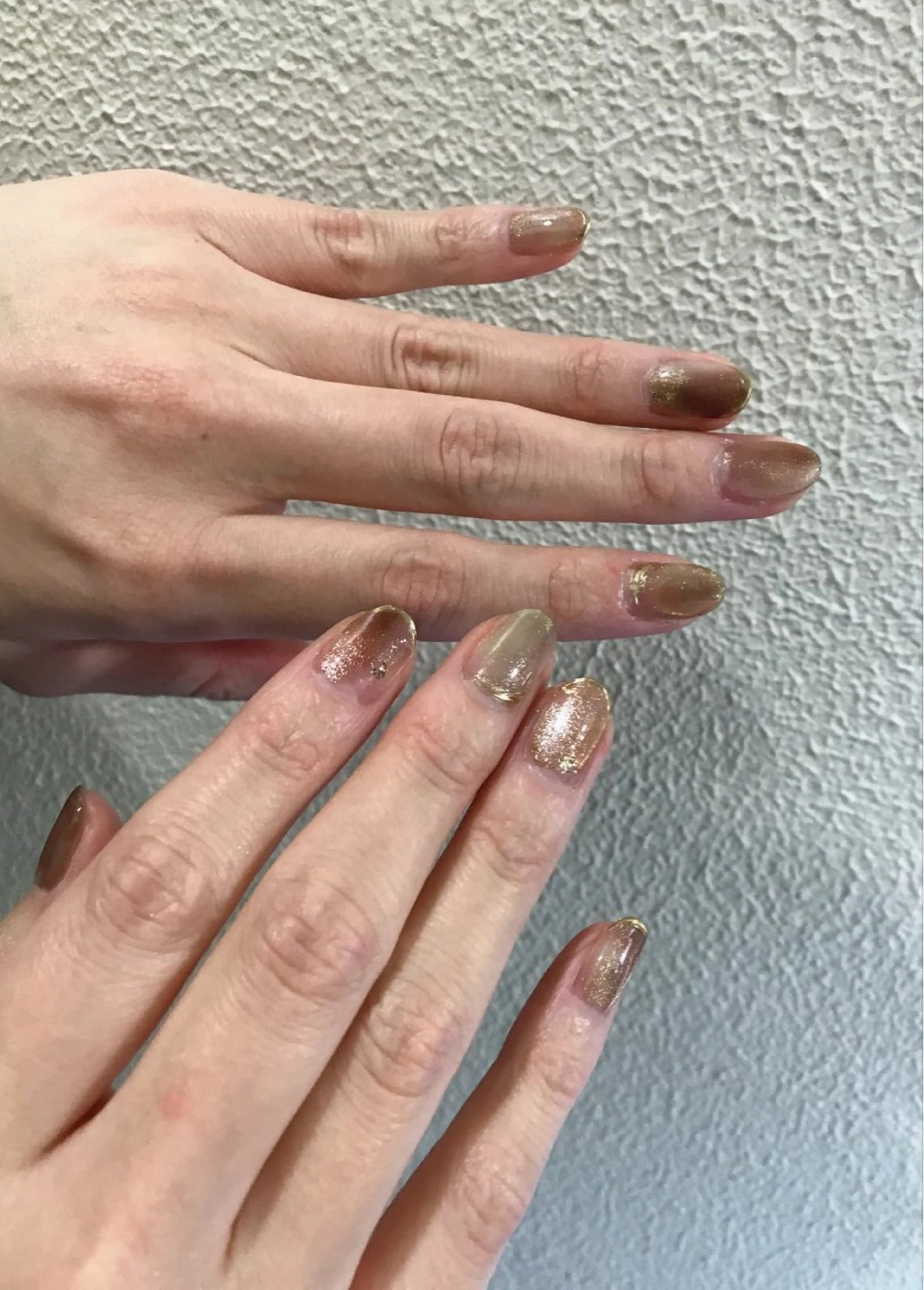 ネイル ブラウン マグネットネイル ニュアンスネイル ハンドネイル ハンドケア NAIL 106G所属・西日暮里駅徒歩1分/ NAIL106Gのネイルデザイン