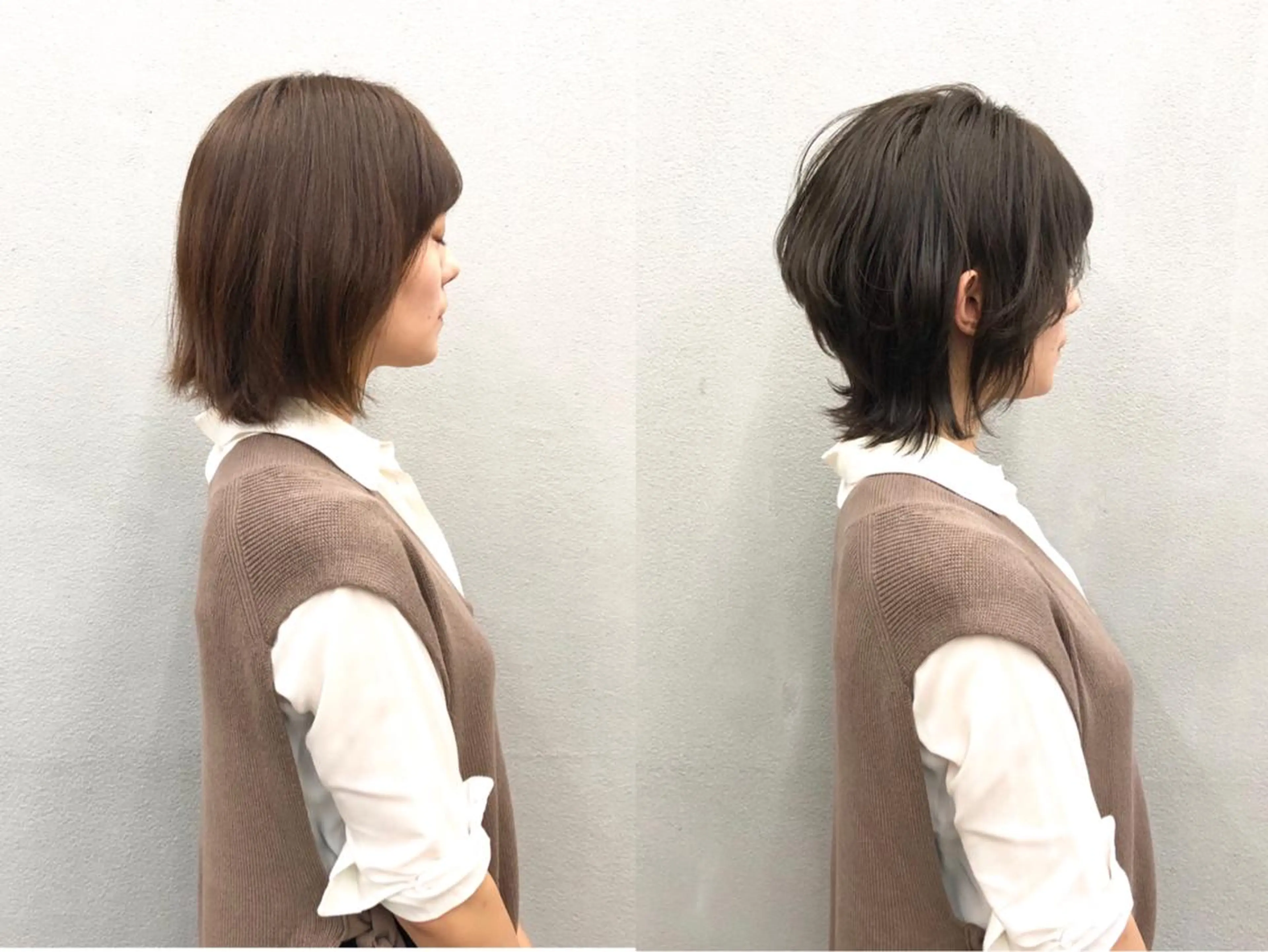 ミディアム カラー ウルフカット カット ヘアカラー ショート/ボブ/ 白髪染め/メンズ葛西のヘアスタイル