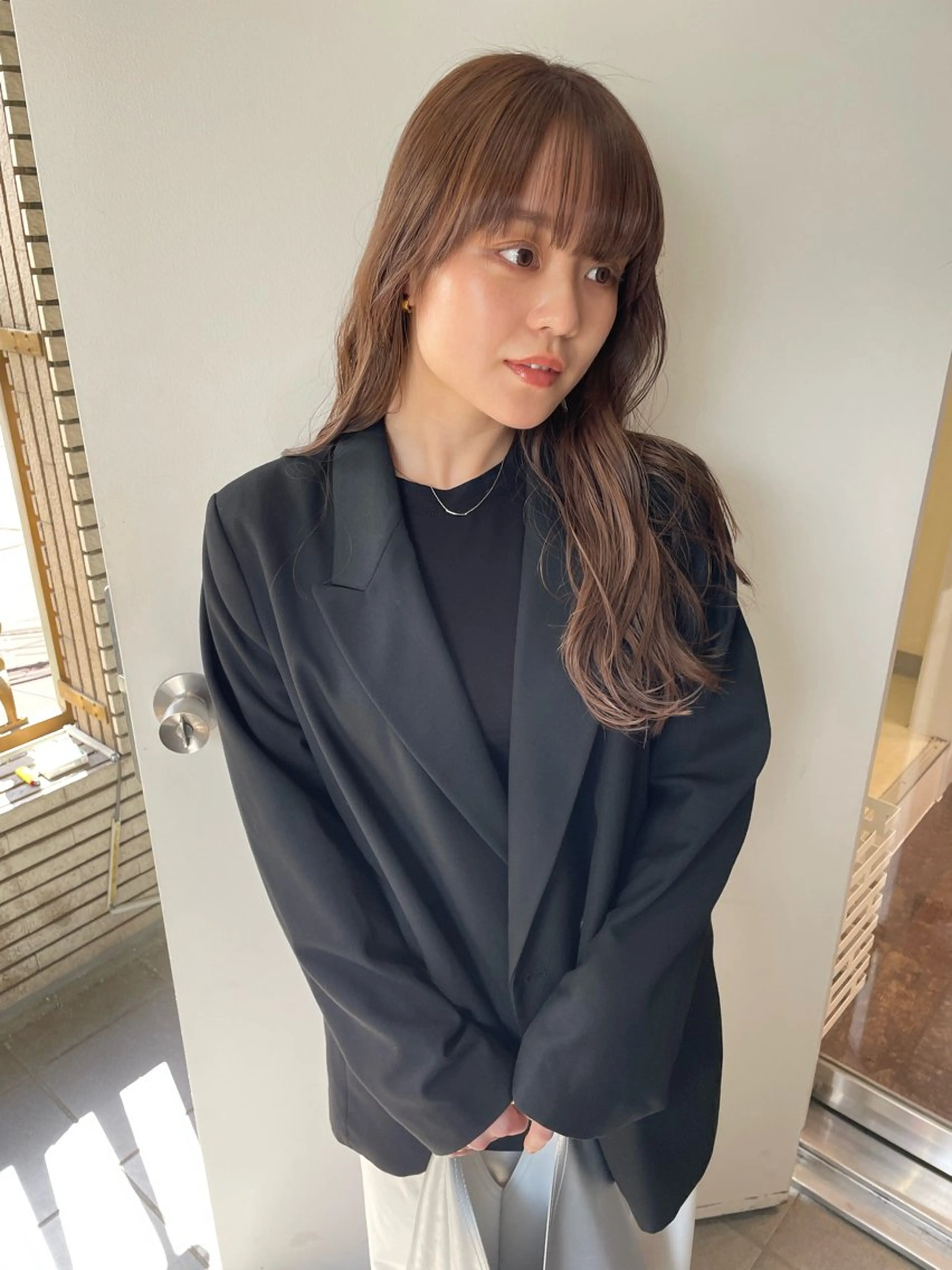 ロング カラー ベージュカラー ブリーチ カット ヘアカラー トリートメント レイヤーカット🎀 kanaのヘアスタイル