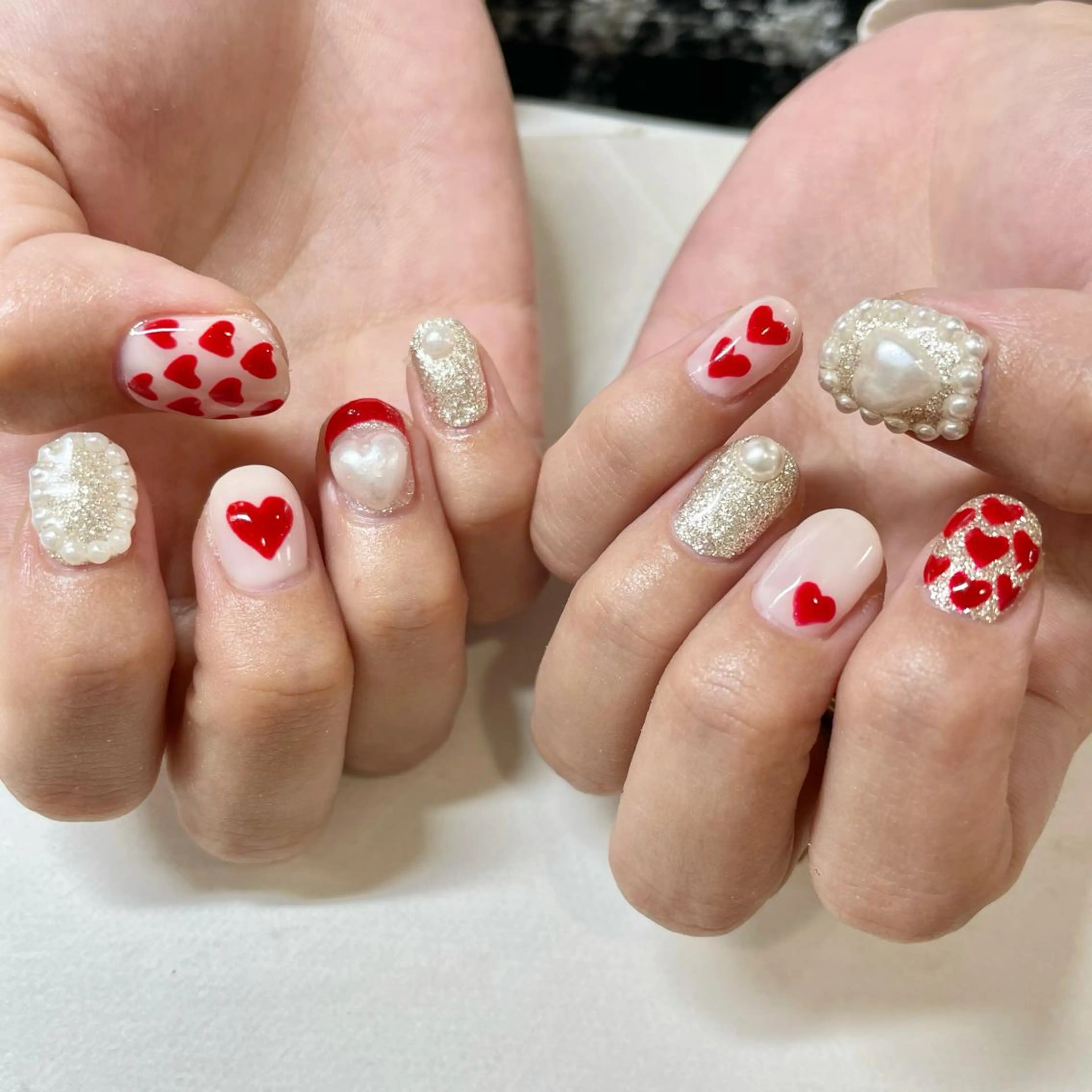 ネイル ハート 🎀AYAKO 🎀中韓ネイルのネイルデザイン