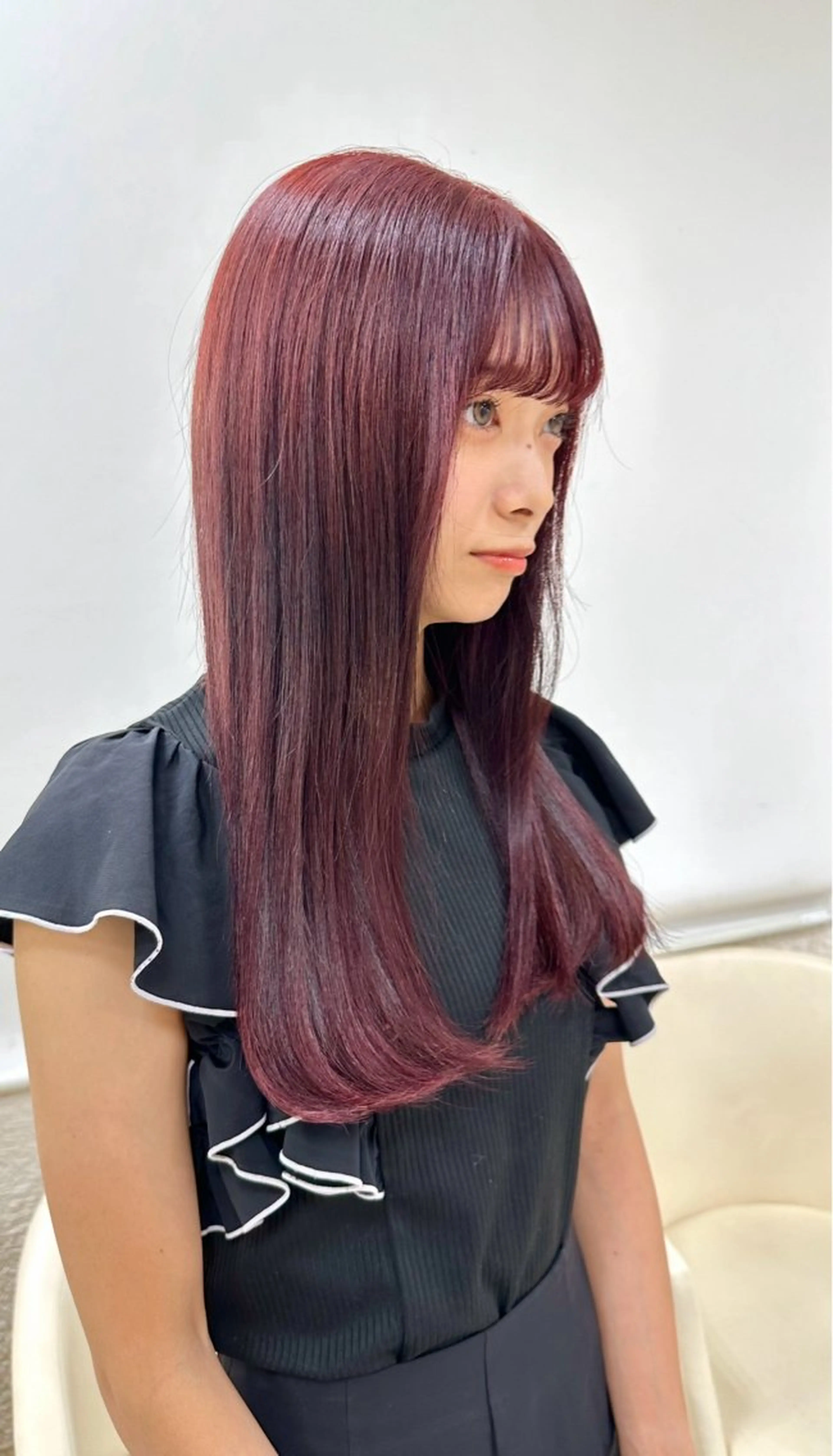 ロング カラー お悩み改善 黄金比みくのヘアスタイル