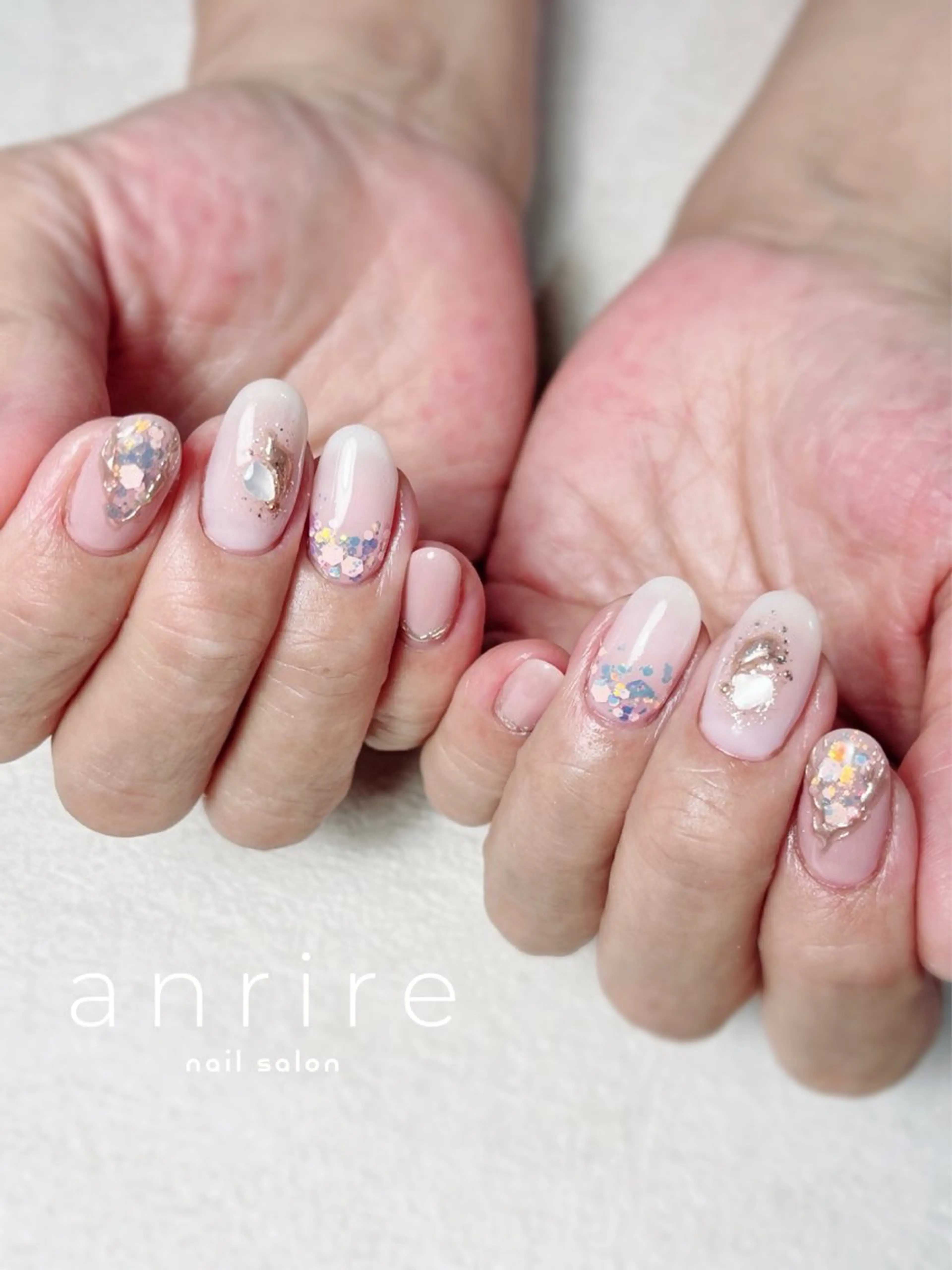 ネイル ジェルネイル キラキラネイル ラメ(グリッター) ミラーネイル パラジェル ハンドネイル nail salon anrire〜アンリール〜所属・nailsalon anrireのネイルデザイン