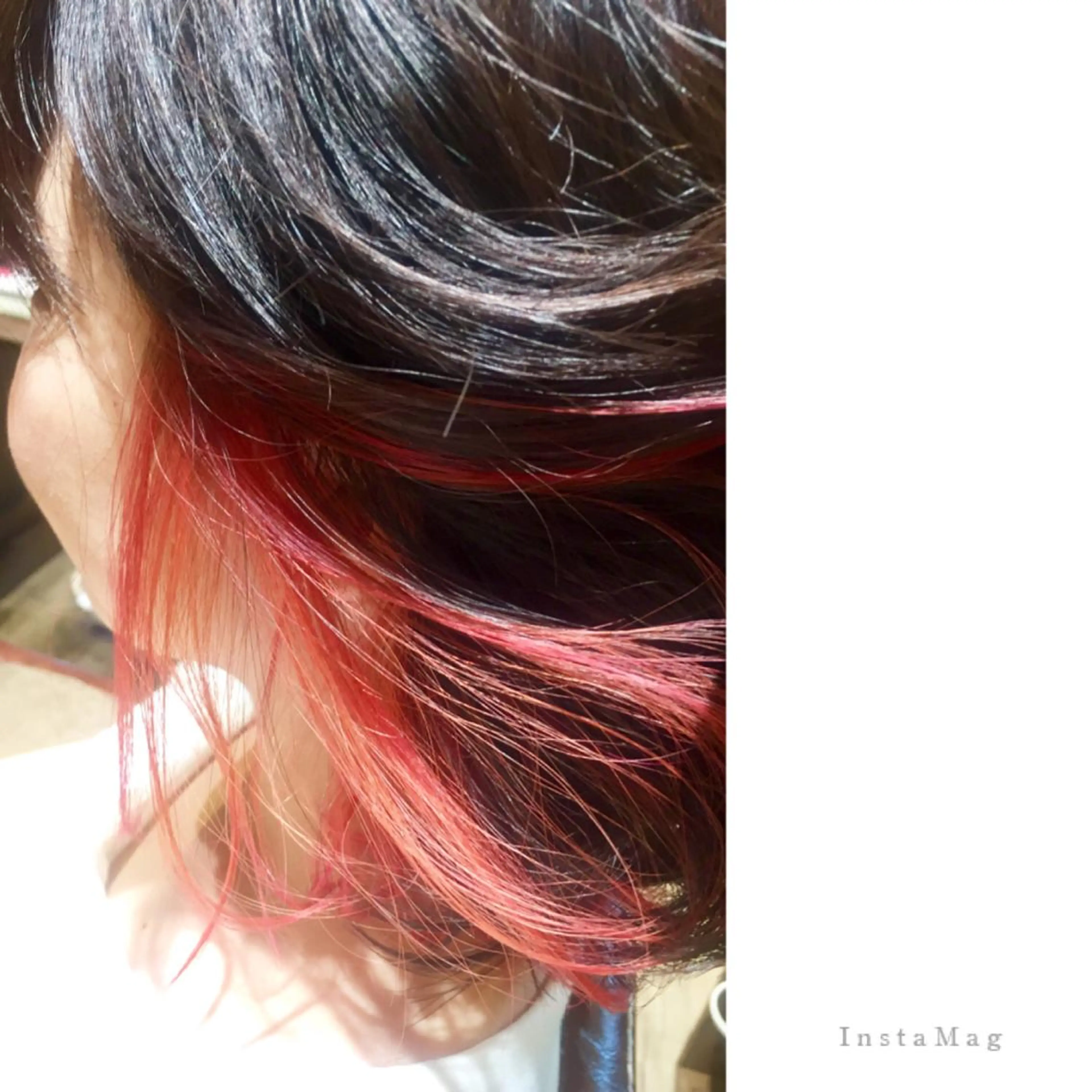 ミディアム カラー 黒髪 ブリーチ ブラウンカラー イヤリングカラー インナーカラー Lyhair🦊🎀 AKIのヘアスタイル