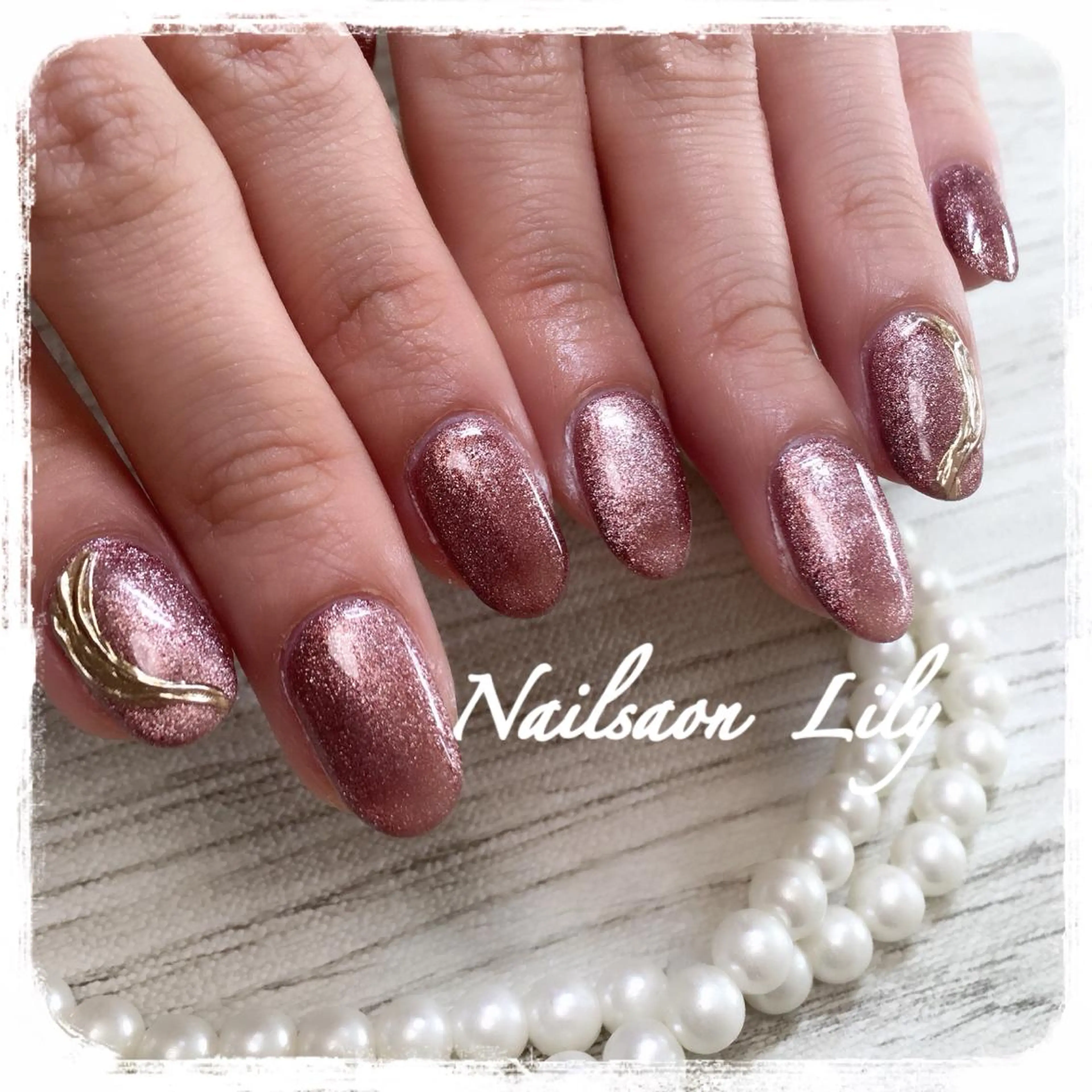 ネイル マグネットネイル ハンドネイル Lily*nail 🌻Mii🌻のネイルデザイン