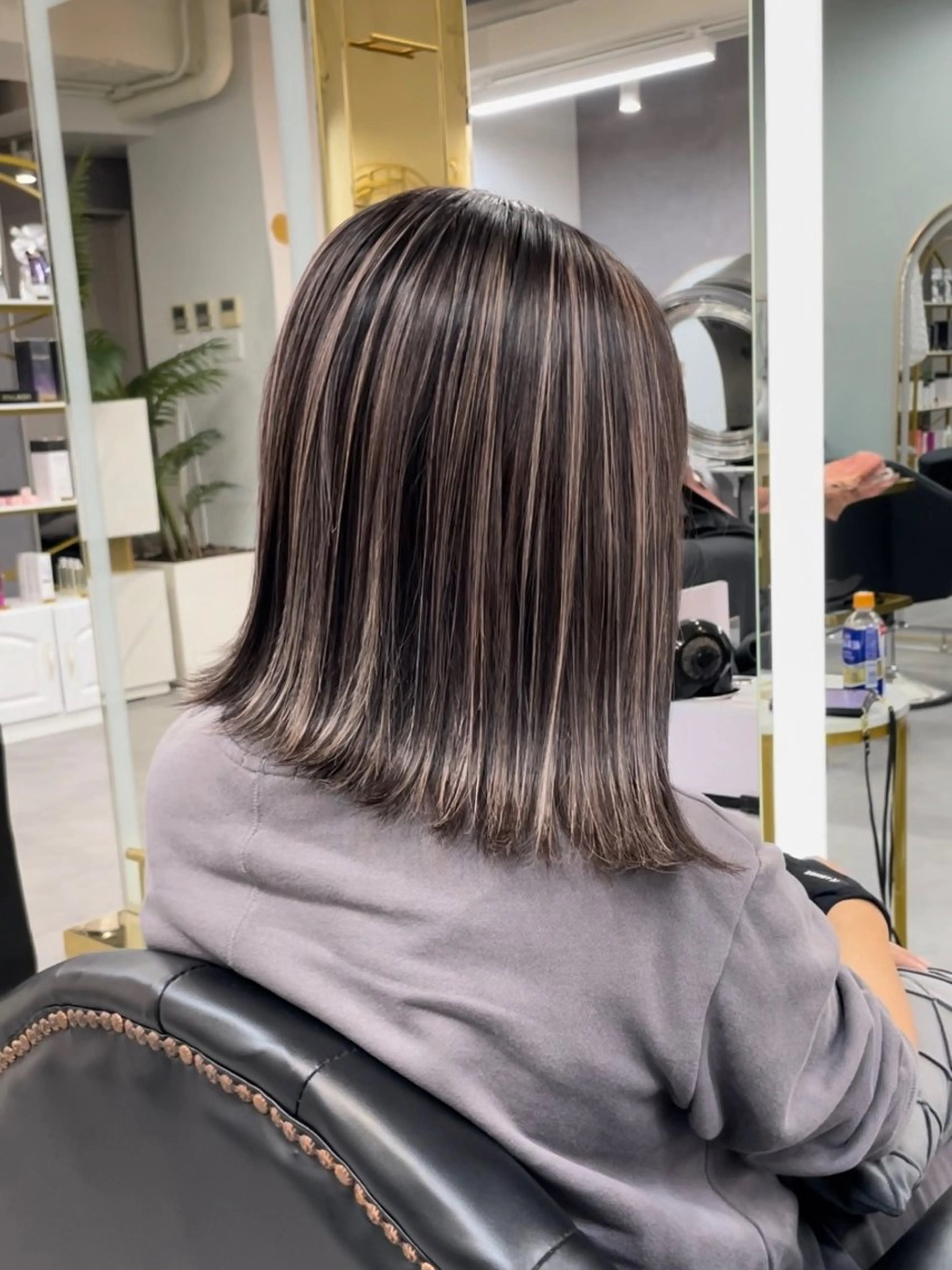 ミディアム ハイライト バレイヤージュ/ハイ ライト/庄司鉄平のヘアスタイル