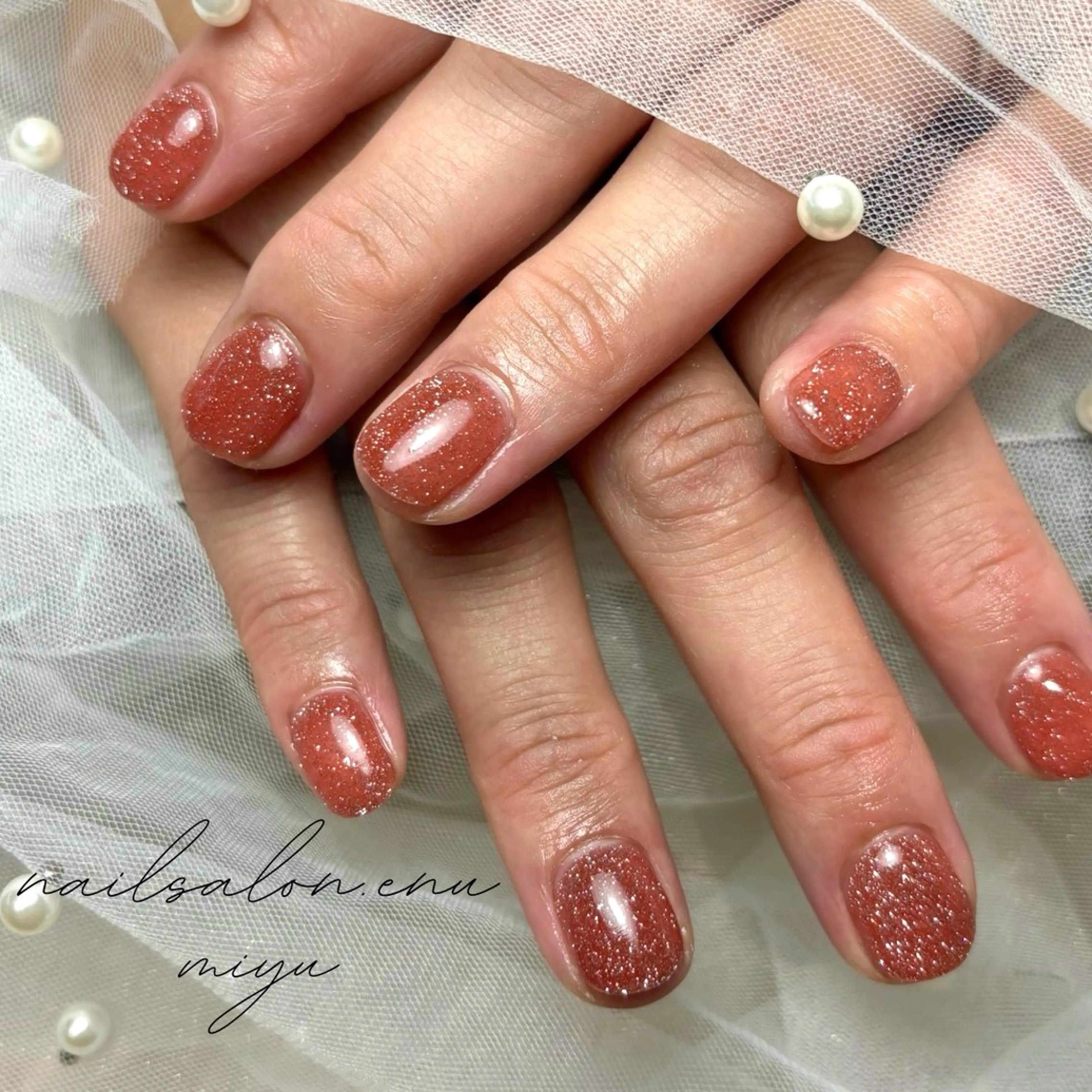ネイル フラッシュネイル ワンカラーネイル nailsalon enu.　miyuのネイルデザイン