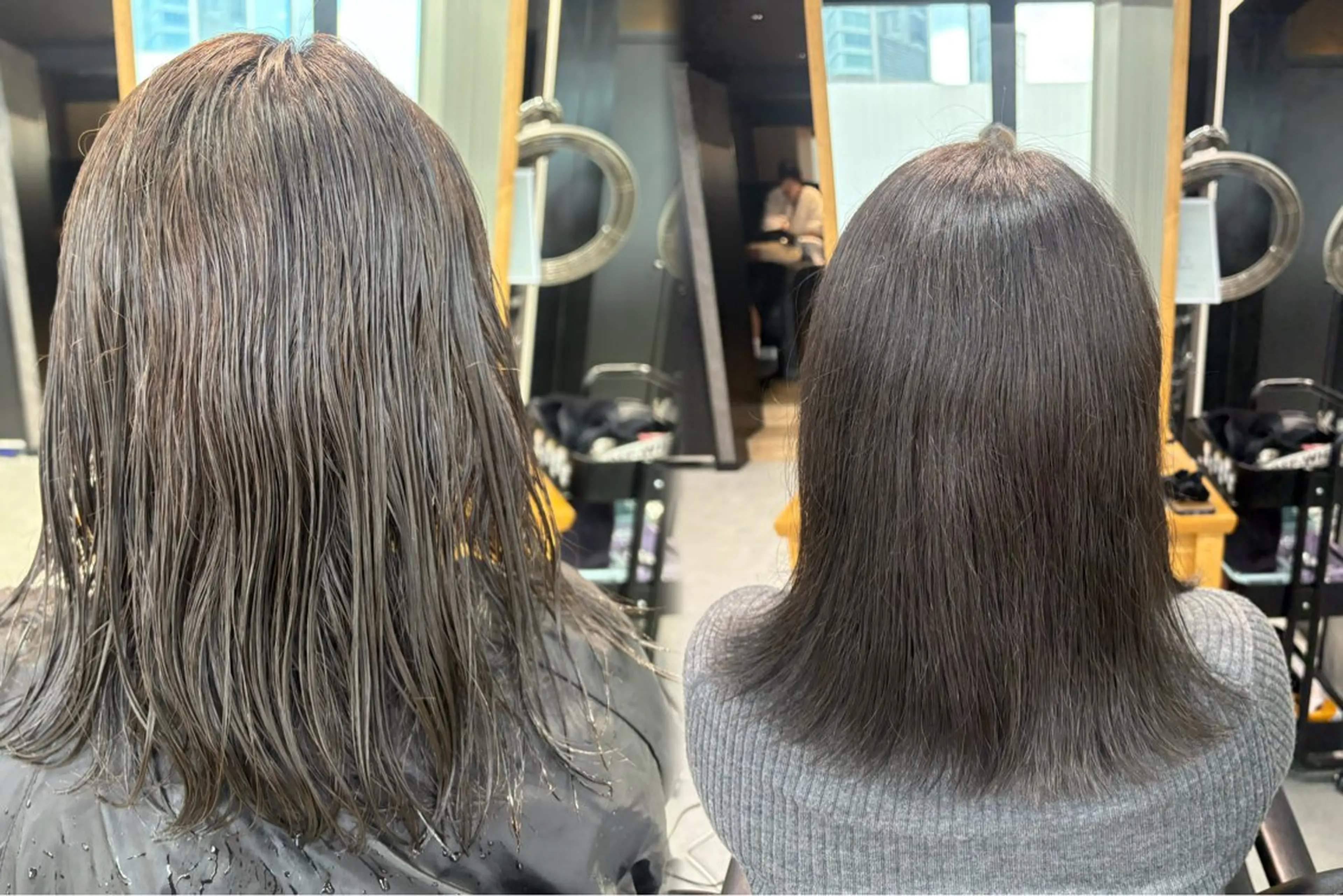 ミディアム 髪質改善 縮毛矯正 トリートメント 酸熱トリートメント ヘアカラー カラーモデル募集 ✨🤍モモハ🤍✨のヘアスタイル