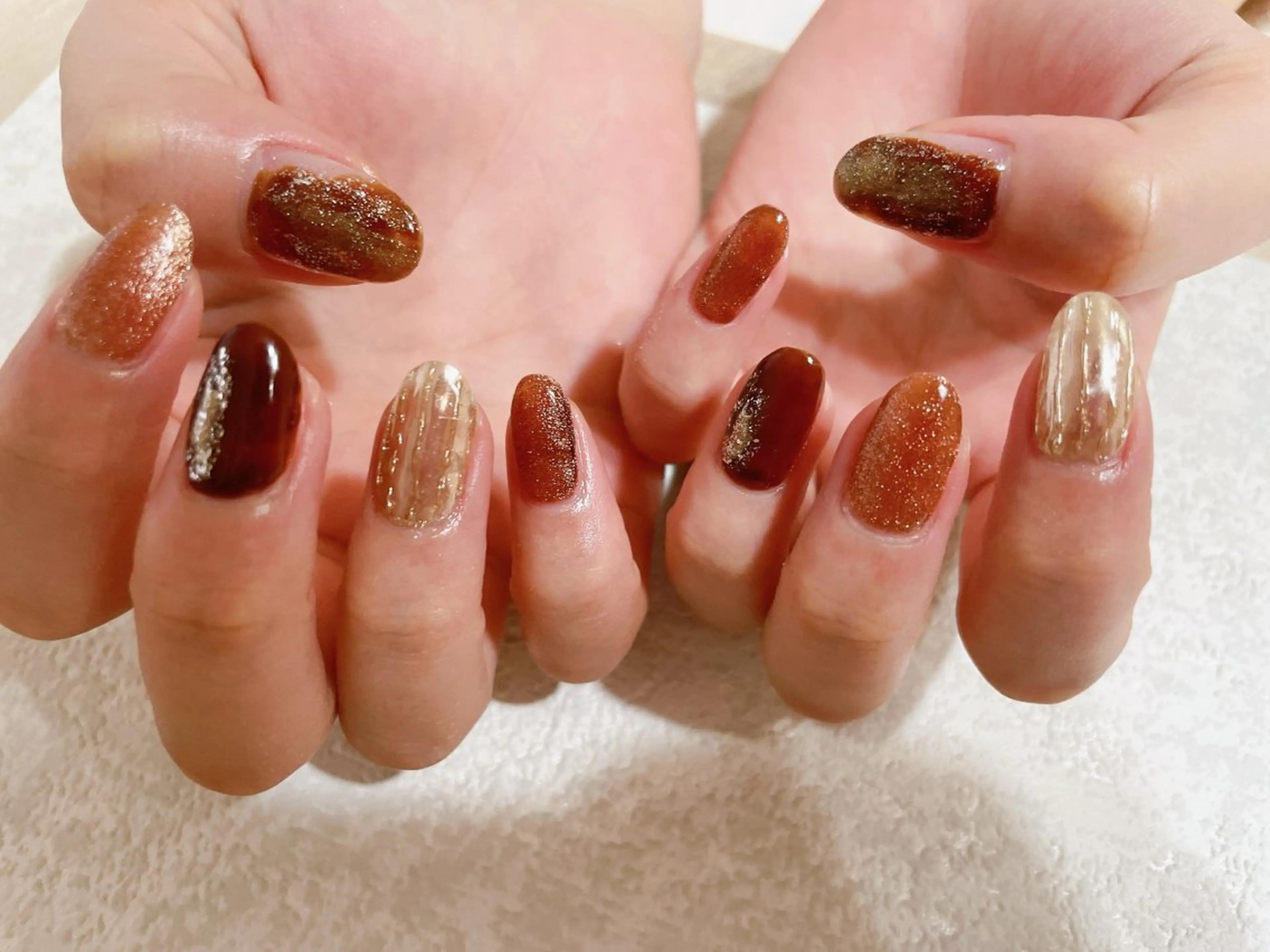 ネイル ジェルネイル 韓国ネイル パラジェル 冬ネイル ハンドネイル kikinail 溝の口のネイルデザイン