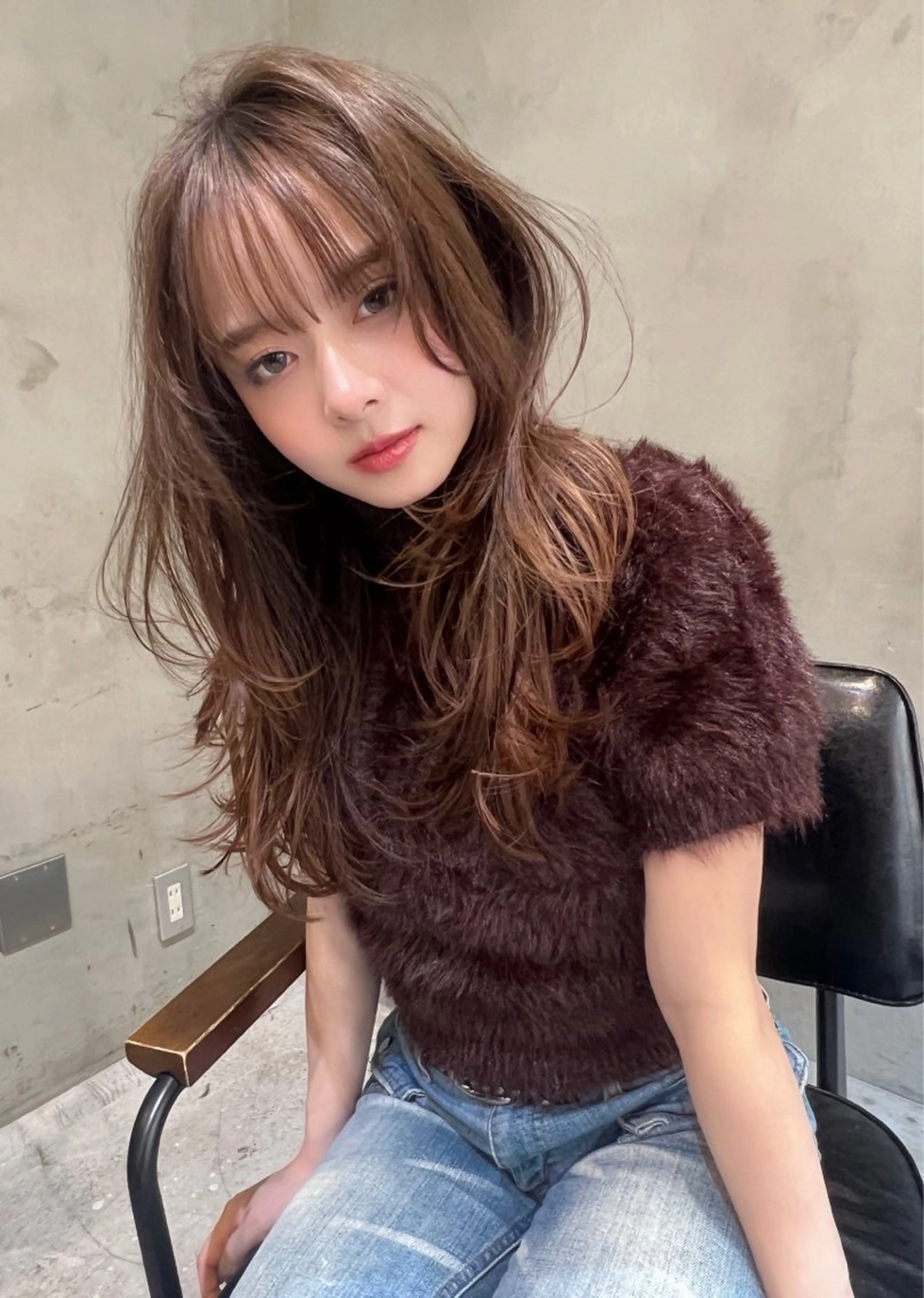 セミロング カラー パーマ ✨🩷似合わせ🩷✨ ブリーチ🫰🏾前川のヘアスタイル