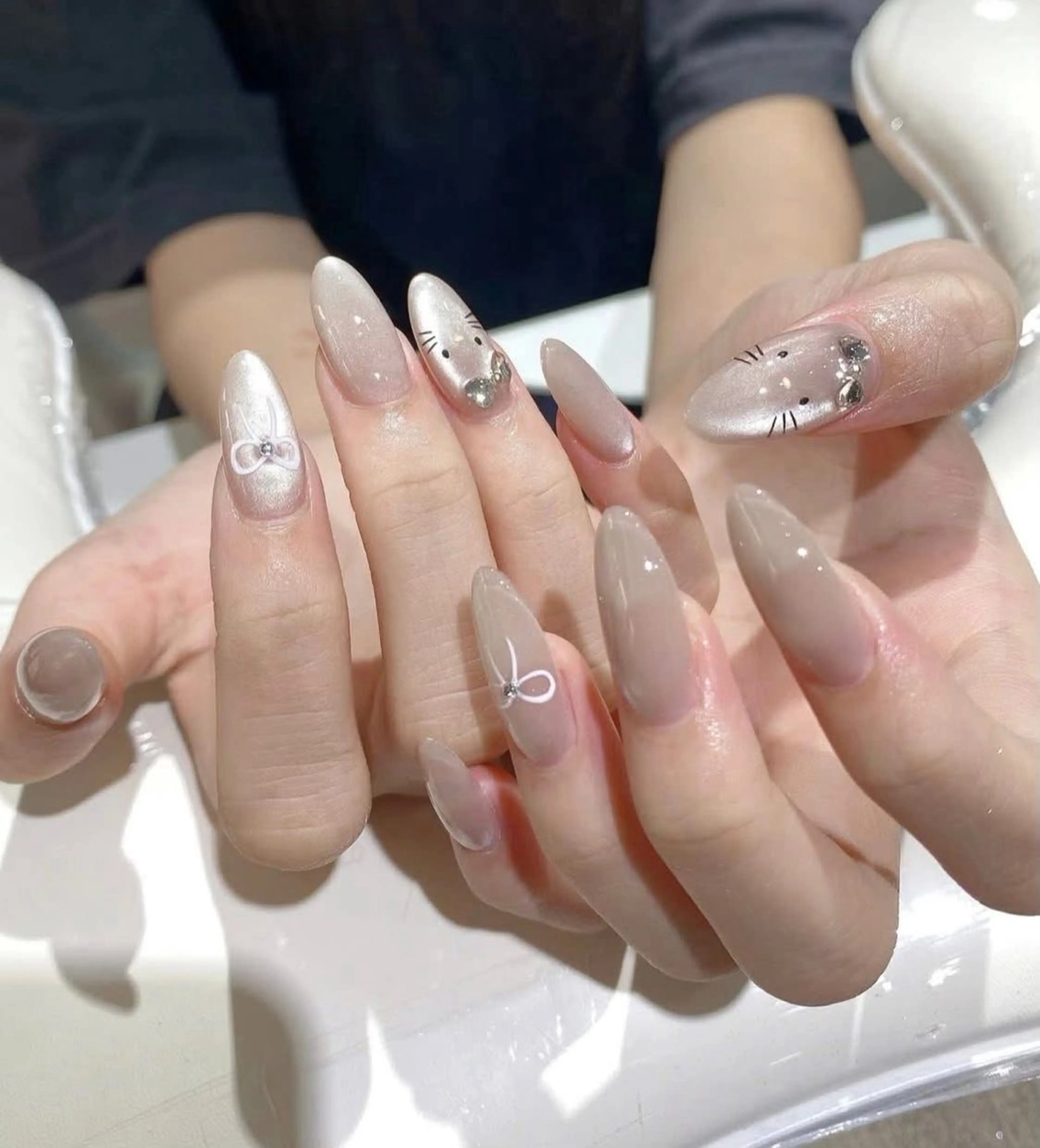 ネイル ジェルネイル 韓国ネイル シンプルネイル 春ネイル ワンホンネイル MEO MEO NAIL  守山のネイルデザイン