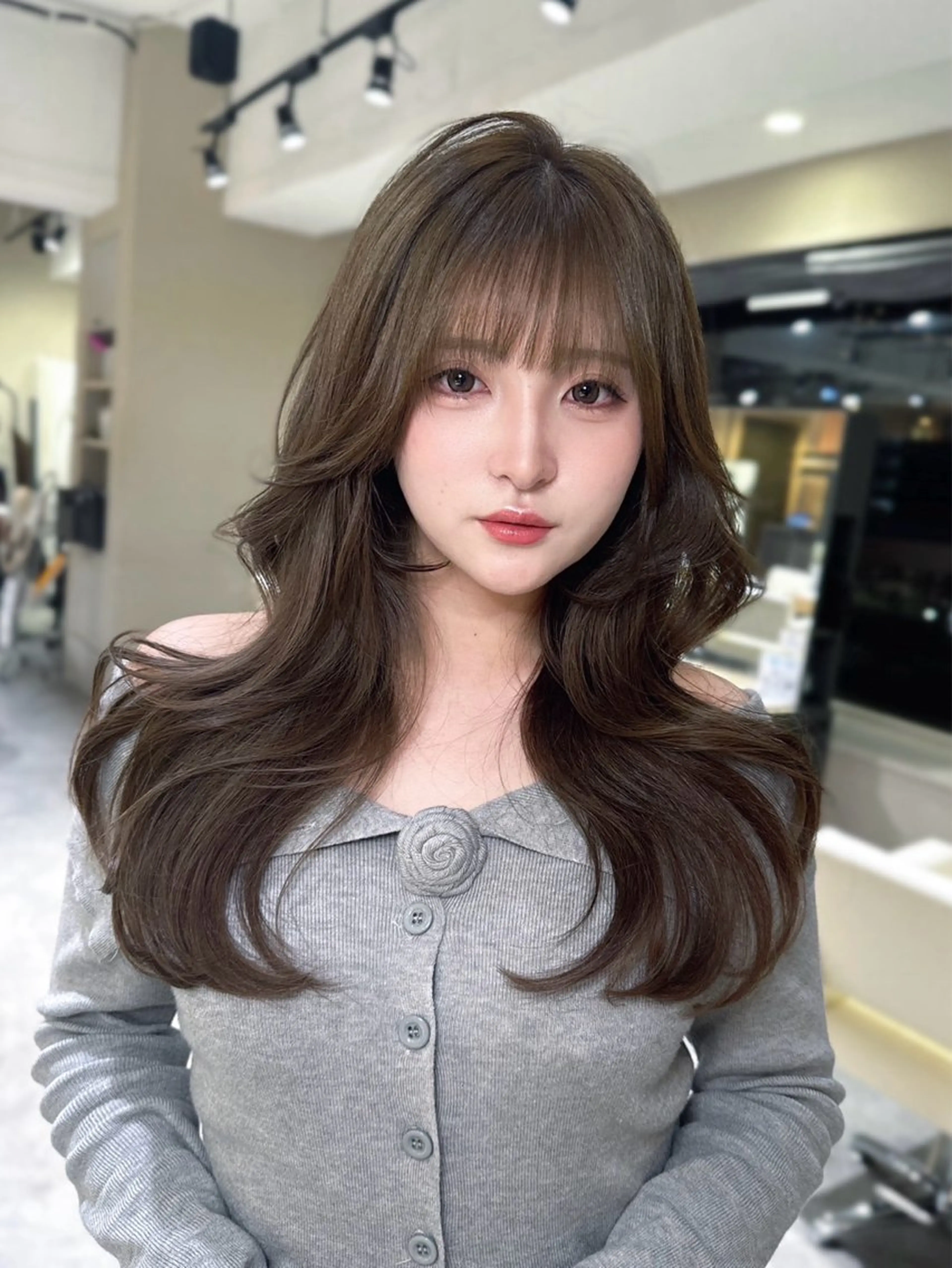 ロング カラー 柿田人和／韓国 ／ワンホンヘアのヘアスタイル