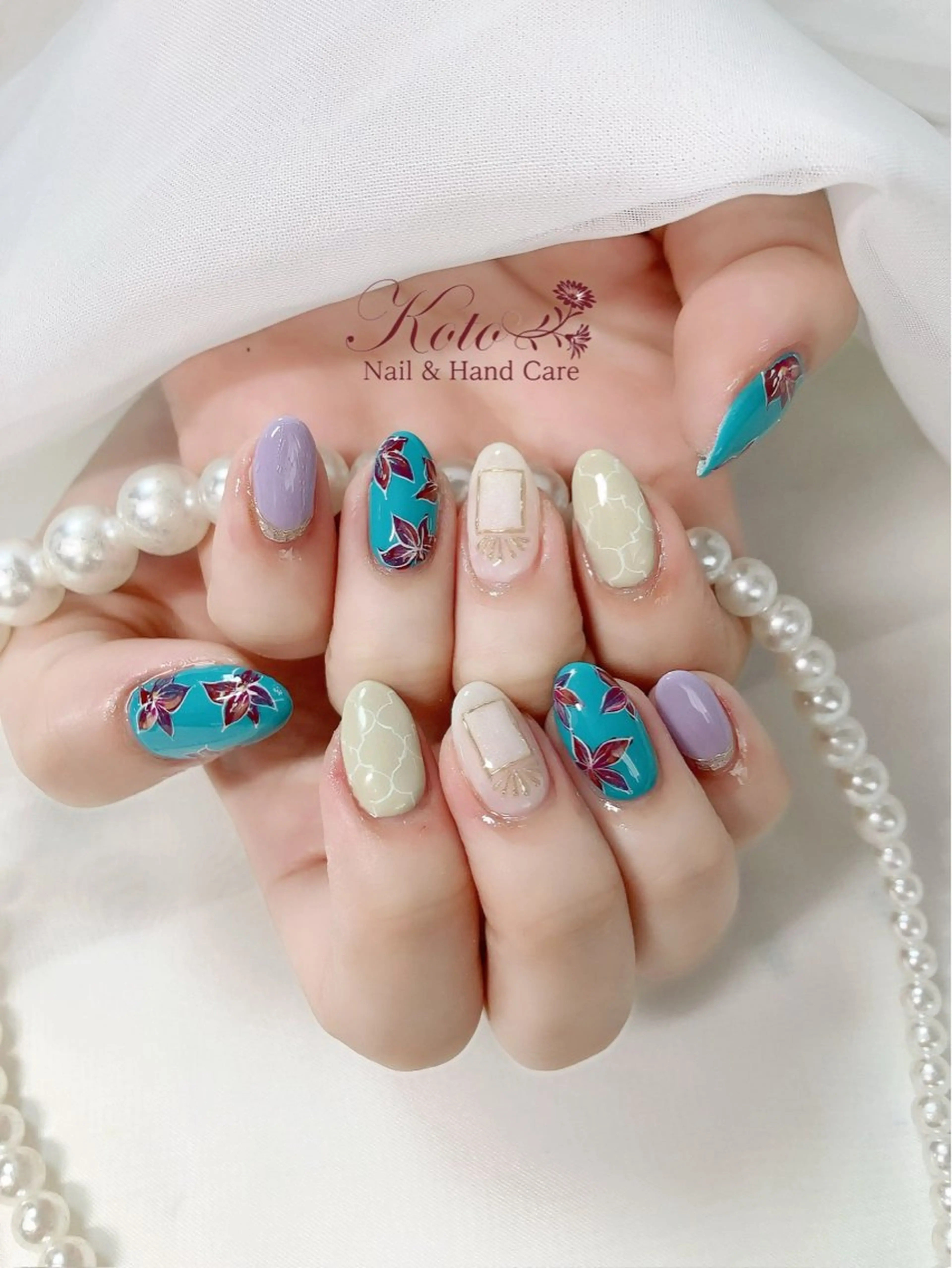 ネイル 長さ出し ジェルネイル 持ち込み ニュアンスネイル 赤色 ハンドネイル Nail Salon KOTOのネイルデザイン