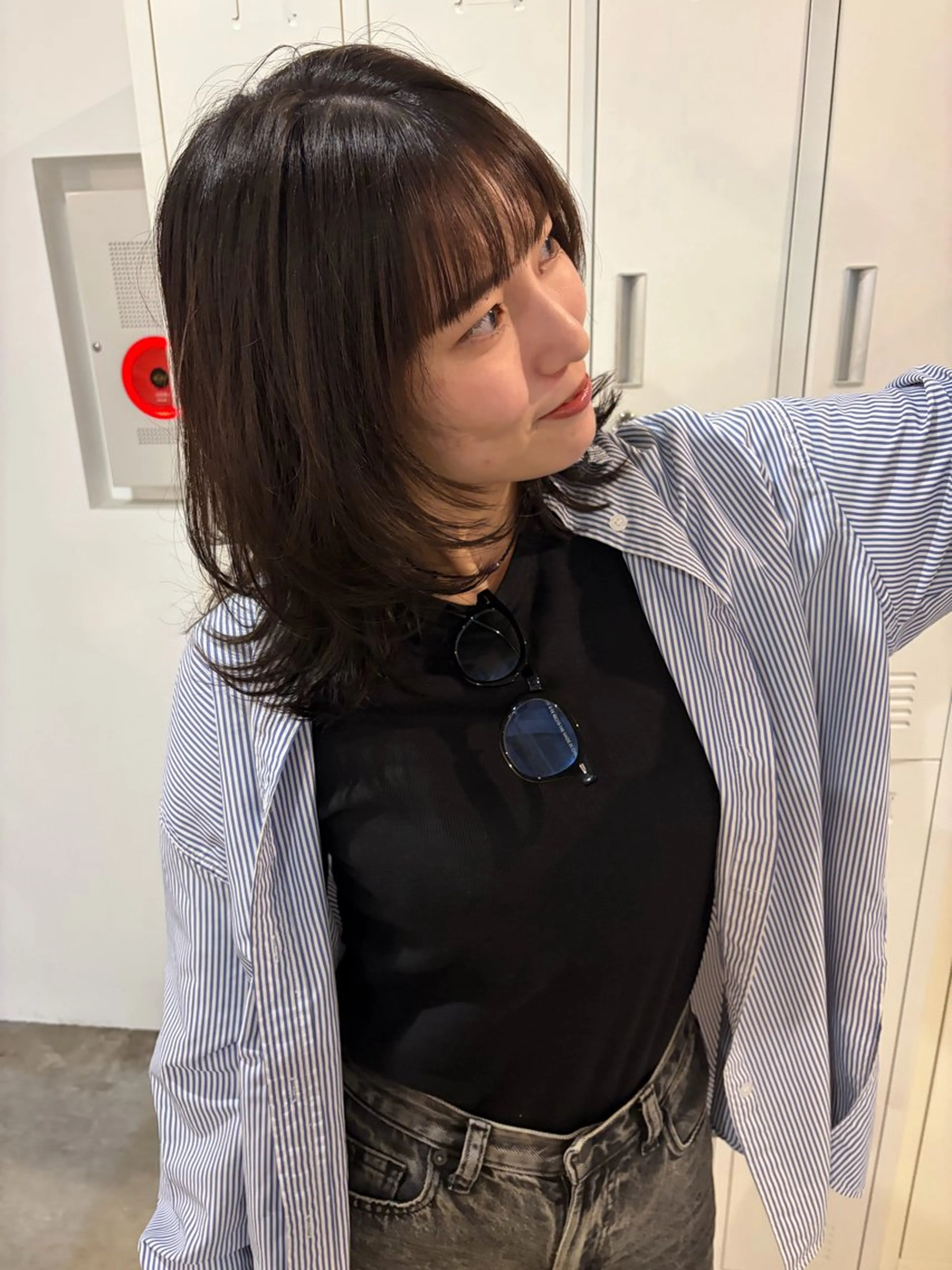 ミディアム カラー グレージュ シアーグレージュ レイヤーカット カット ヘアカラー トリートメント 中目黒🌼 🌼ハナのヘアスタイル