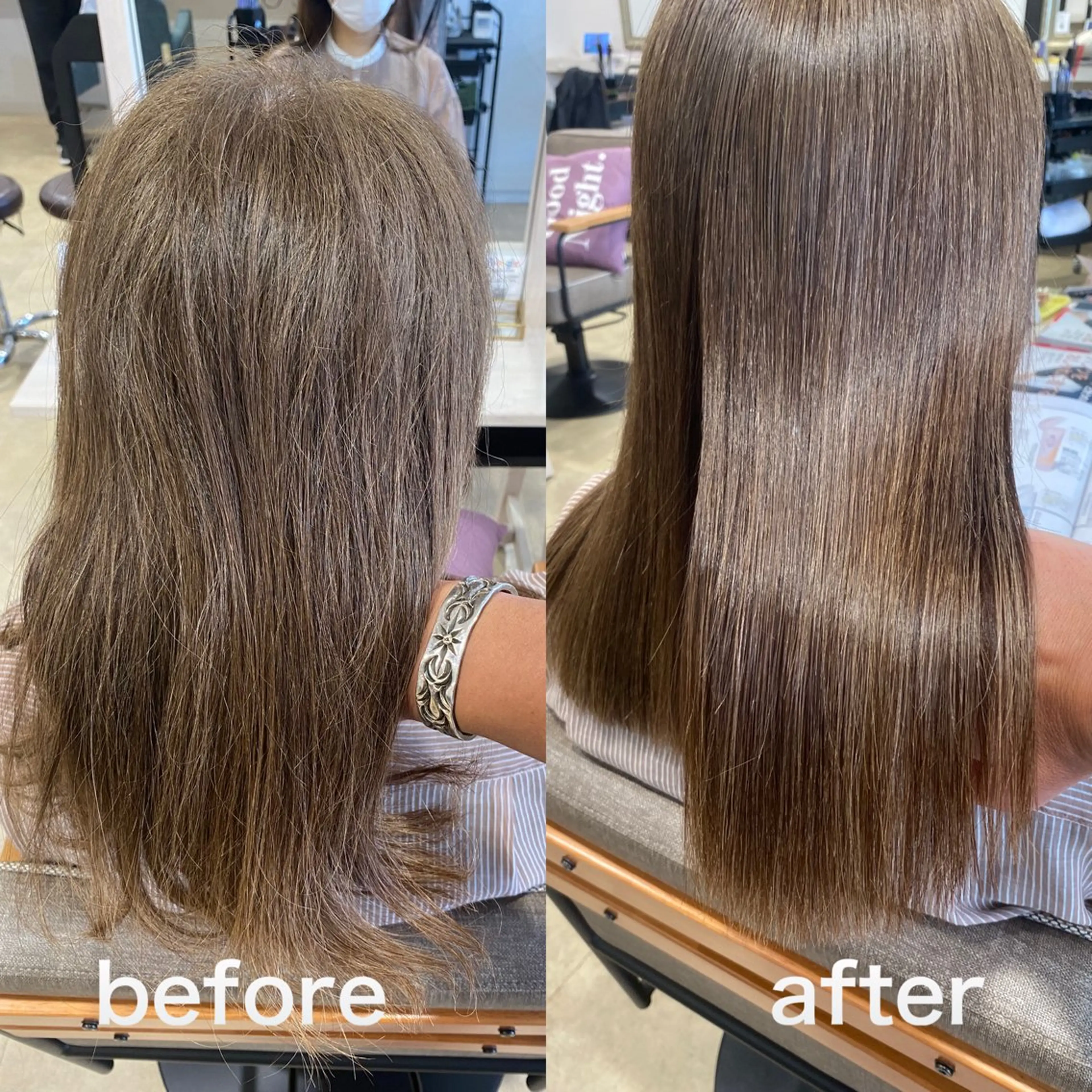 ロング パーマ カット 縮毛矯正 饒平名 知也のヘアスタイル