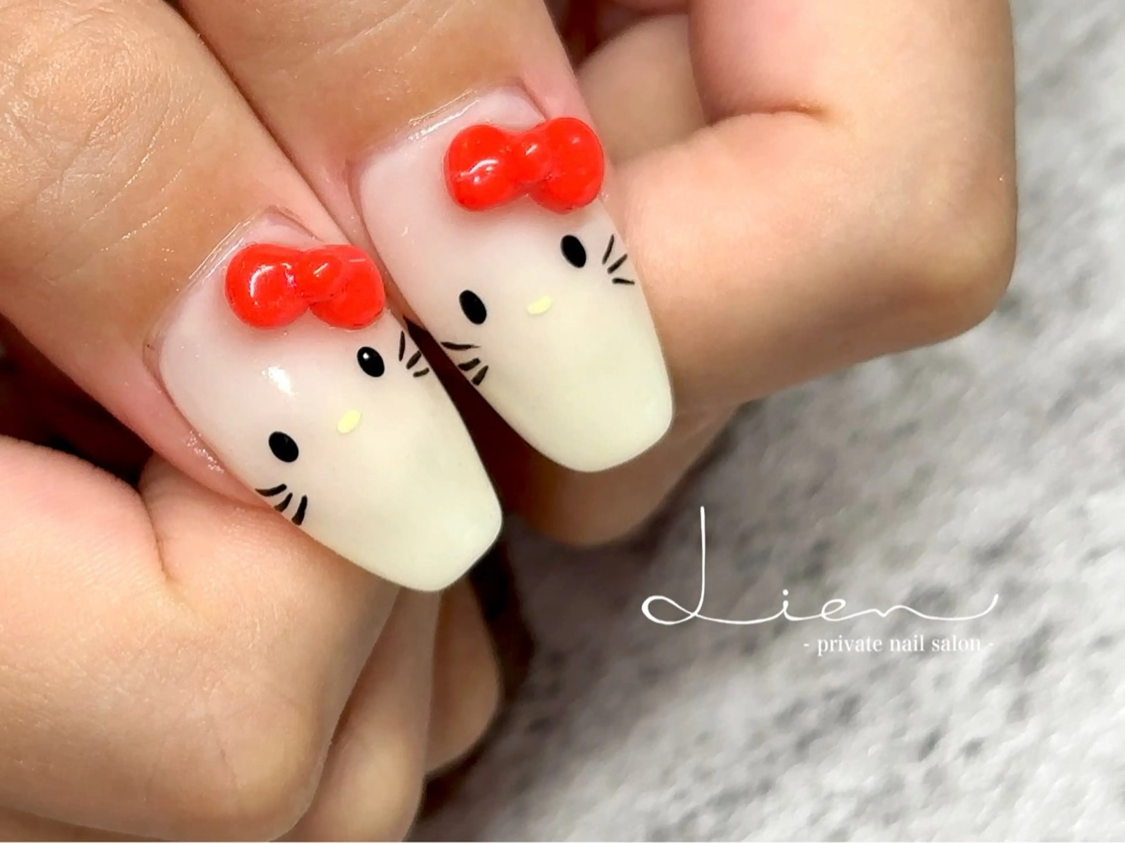 ネイル アートネイル リボン ハンドネイル Lien 【リアン】北堀江のネイルデザイン