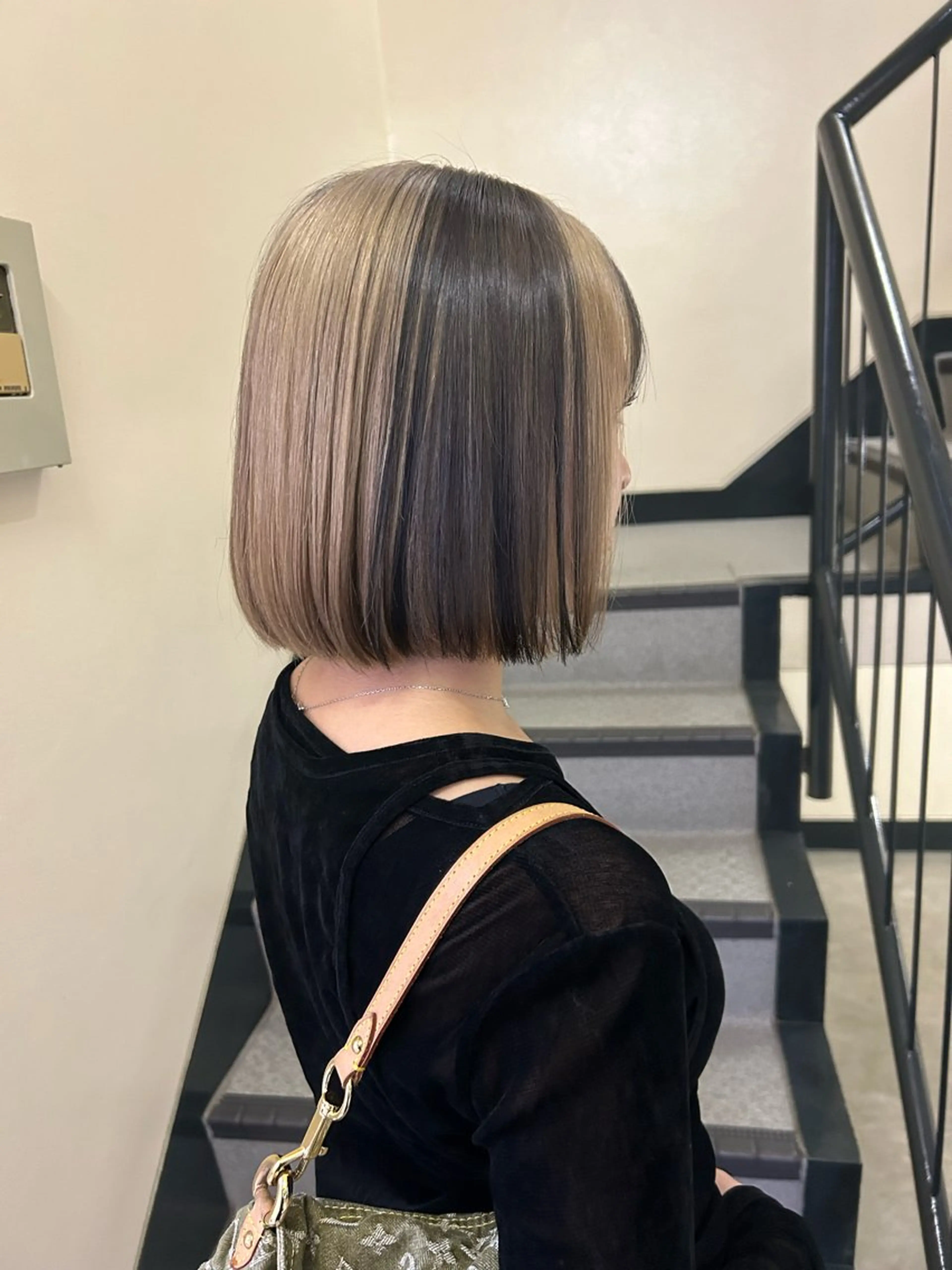 ショート カラー デザインカラー ハイライトカラー ハイライト ヘアカラー ☕️結【suii.】 ボブ/ヘアセット☕️のヘアスタイル