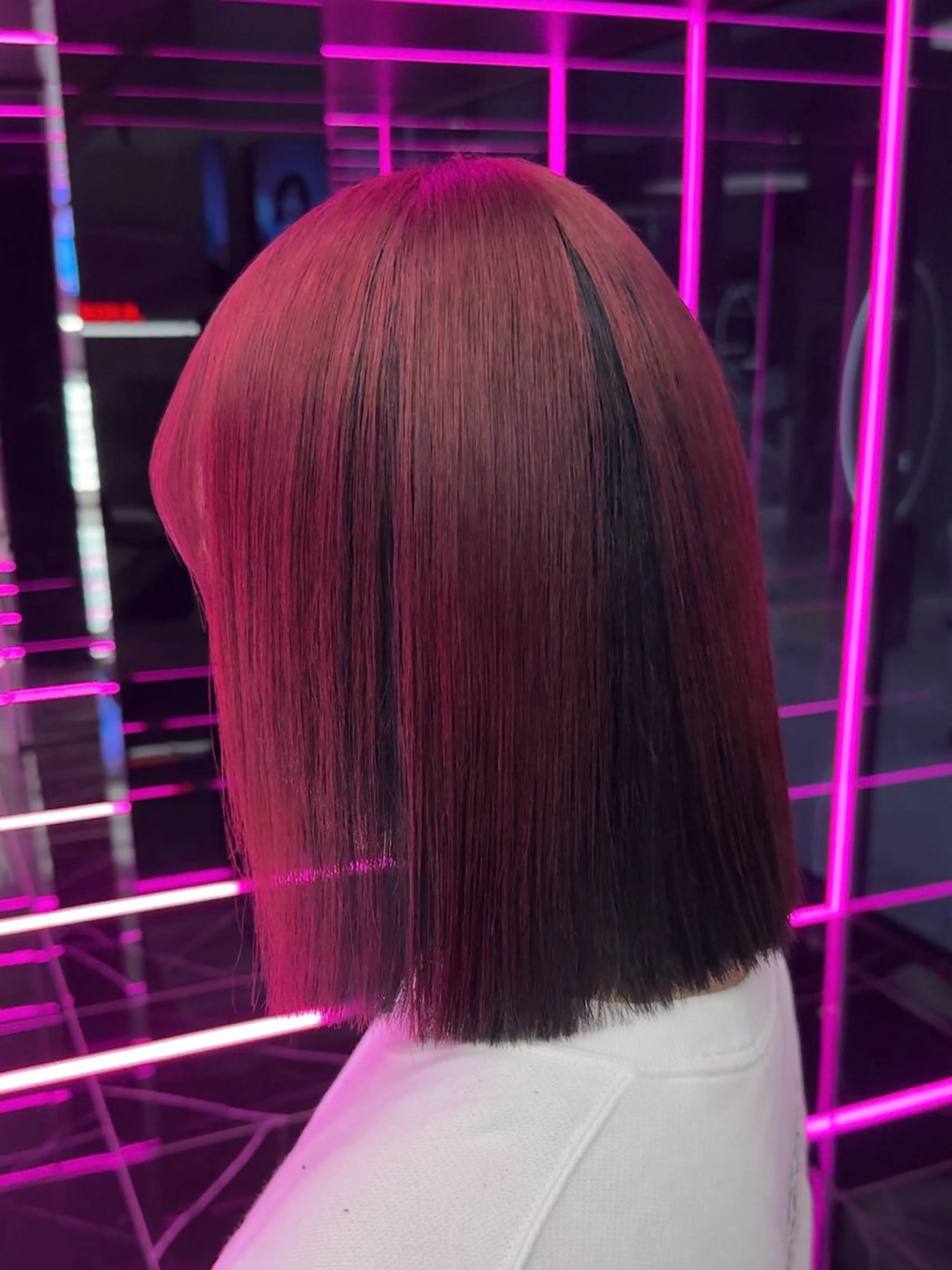 ミディアム ふかじ/複雑履歴修正 縮毛矯正ブリーチのヘアスタイル