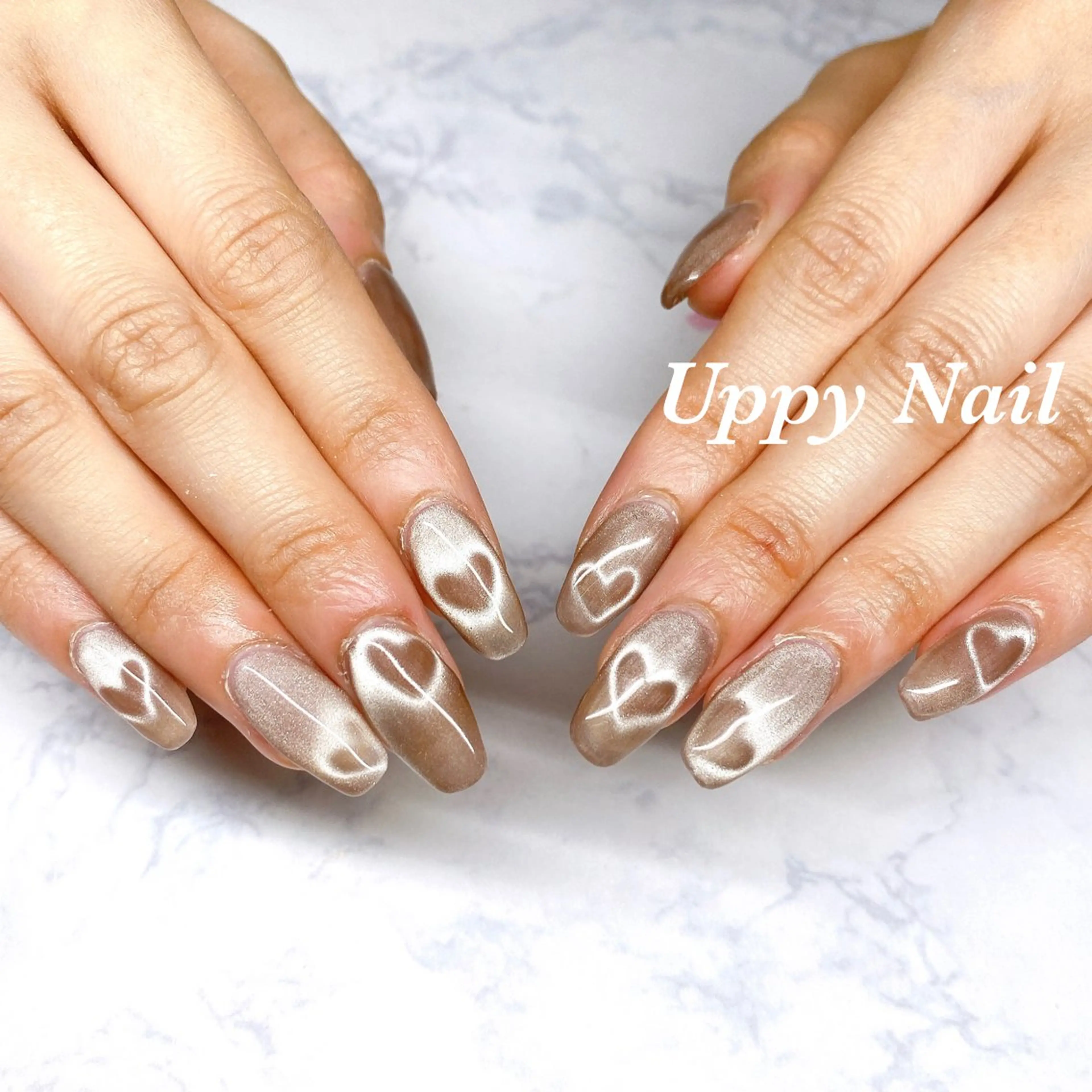 ネイル ハート ハンドネイル Uppy Nail ukyoのネイルデザイン