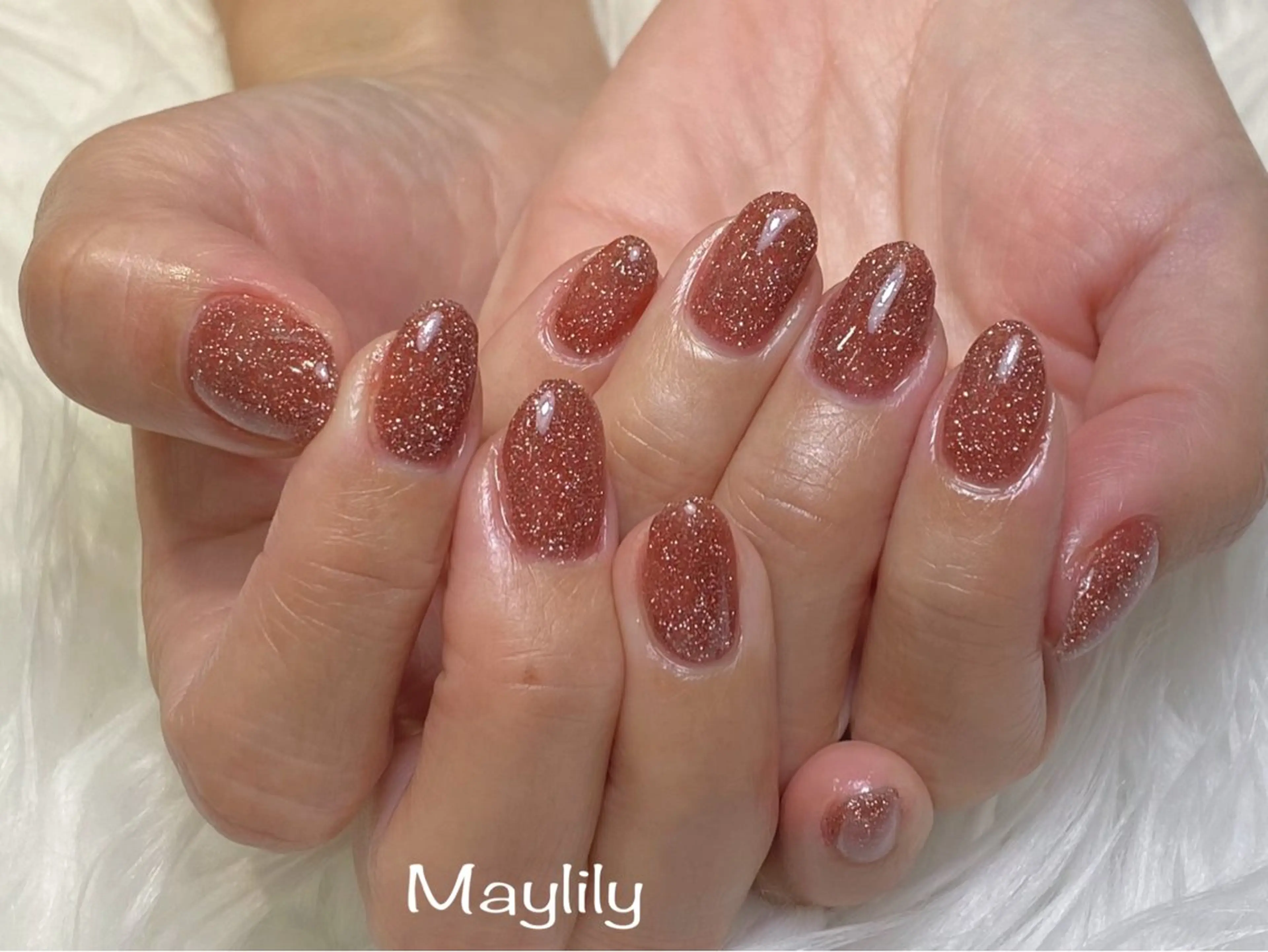 ネイル フラッシュネイル キラキラネイル ラメ(グリッター) ワンカラーネイル ハンドネイル Nail salon Maylilyのネイルデザイン
