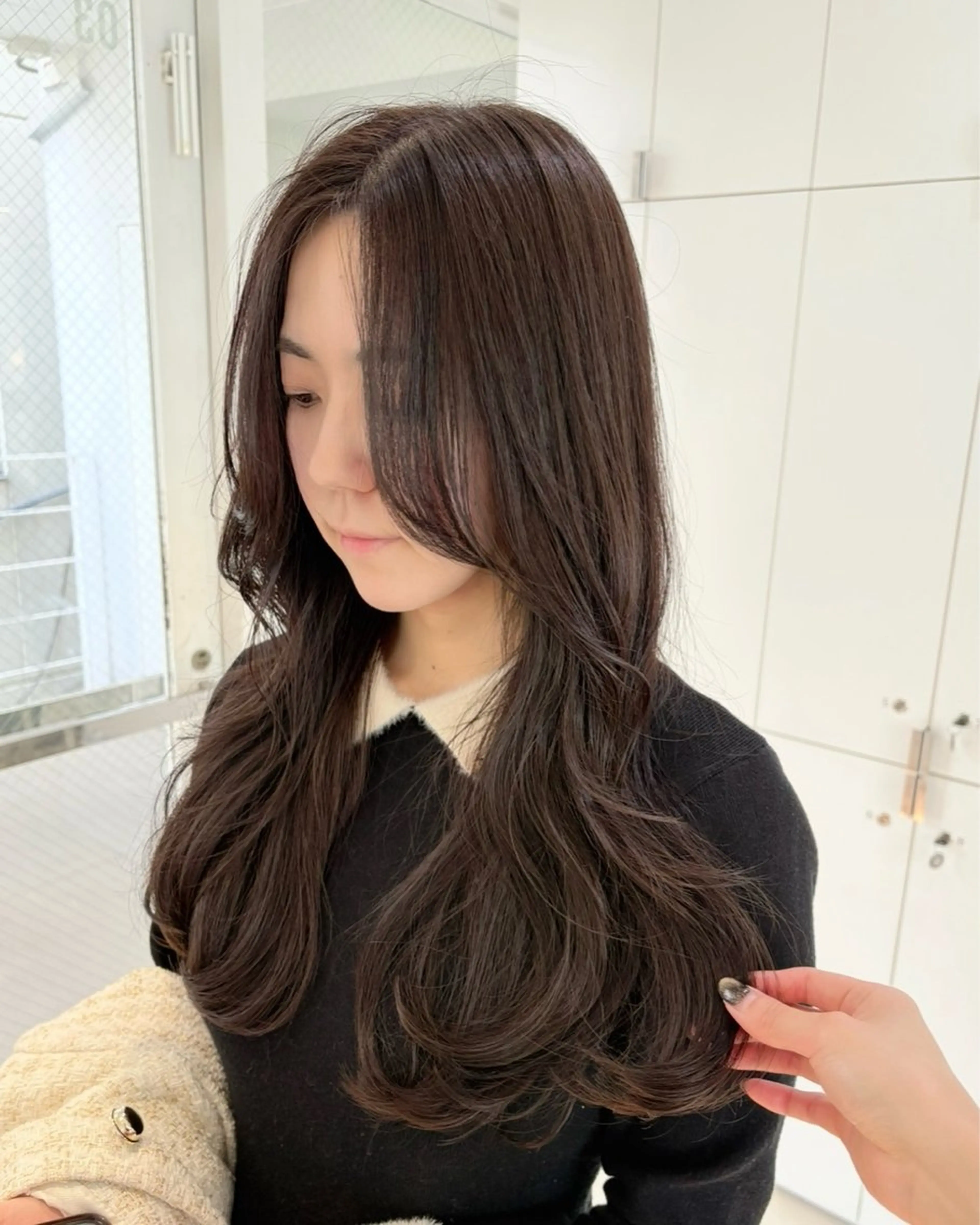 ロング カラー ヘアアレンジ ブラウンカラー ココアブラウン 韓国風ヘア レイヤーカット 《暖色/韓国hair 》🇰🇷桑原ユキネのヘアスタイル