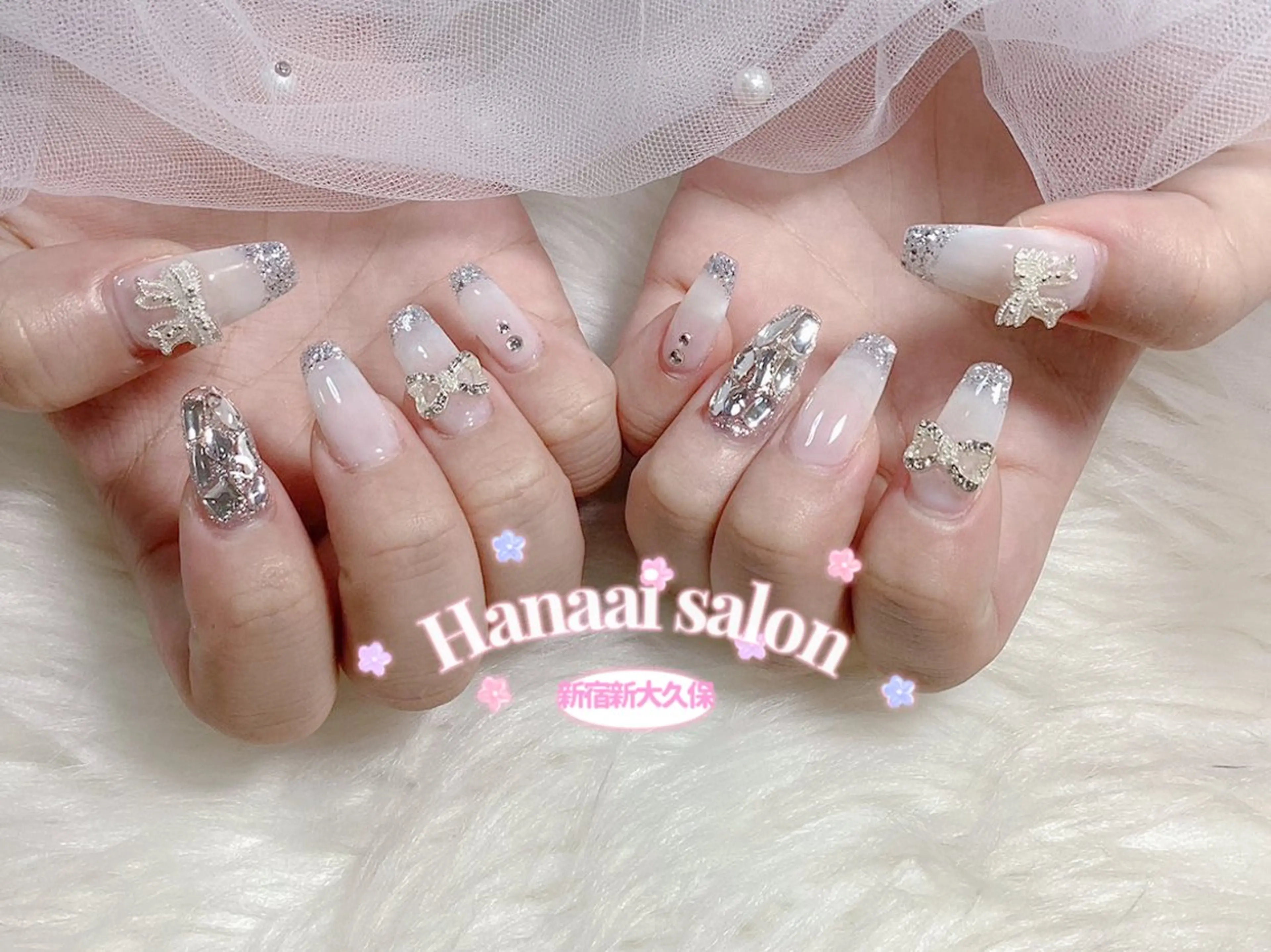 セミロング ハンドネイル Hanaai Salon新大久保店のネイルデザイン