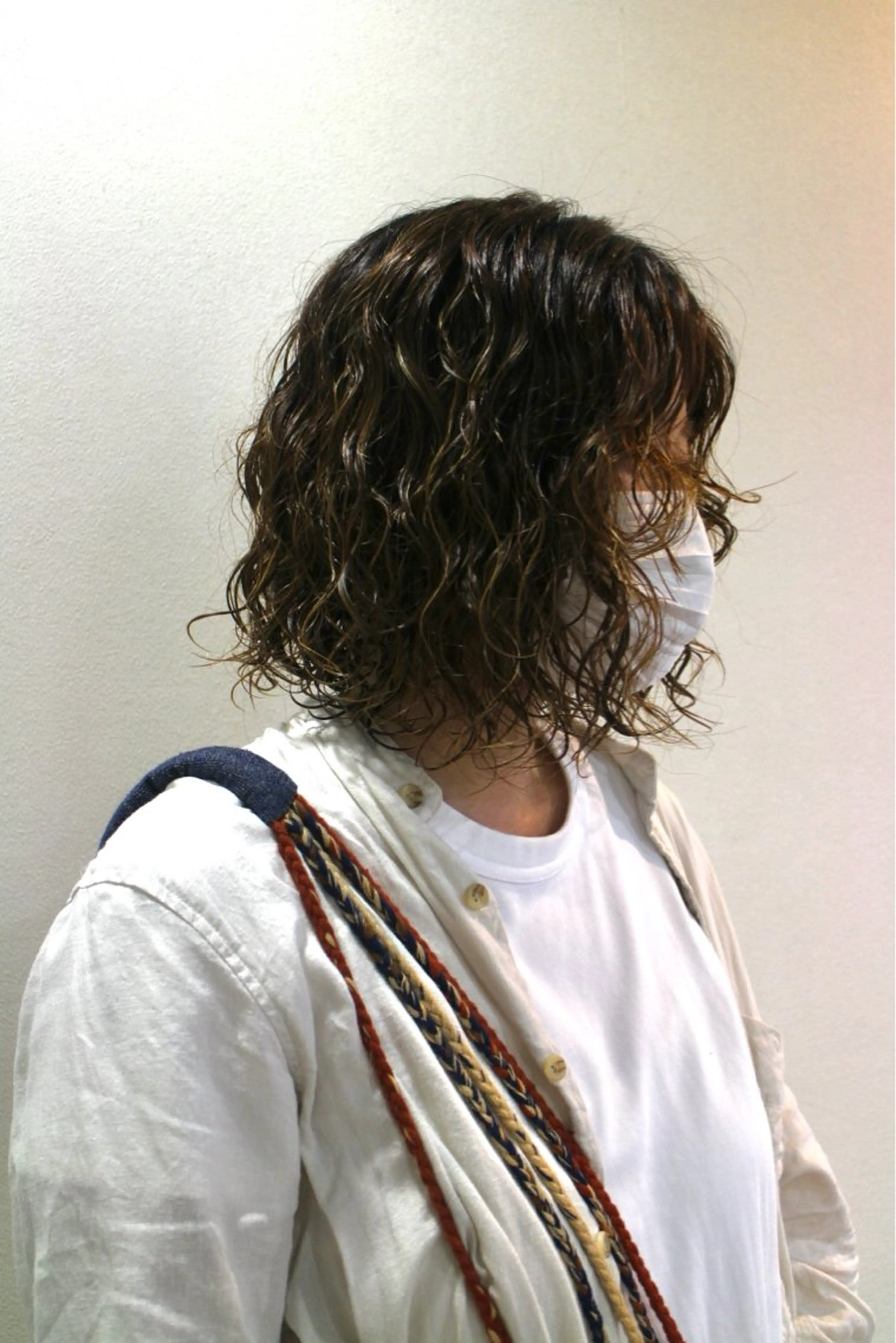 ショート パーマ ボブ ハイライト カーリーパーマ/ 透明ｶﾗｰ/MIKUのヘアスタイル