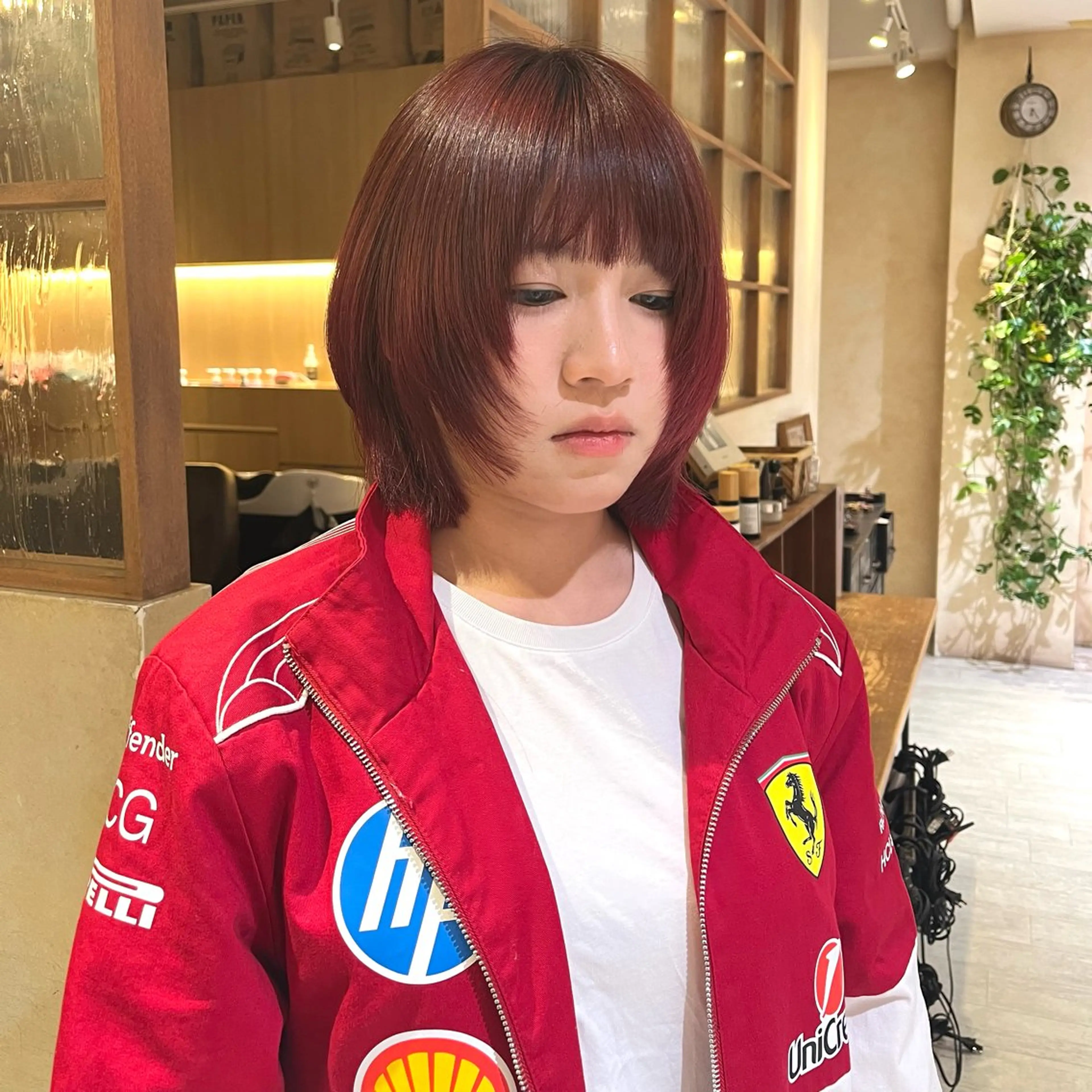 ショート カラー ボブレイヤー ブリーチ ボブ レイヤーカット カット ヘアカラー 🌿‬ナチュラルヘア /パーマ/蒼真🍃のヘアスタイル