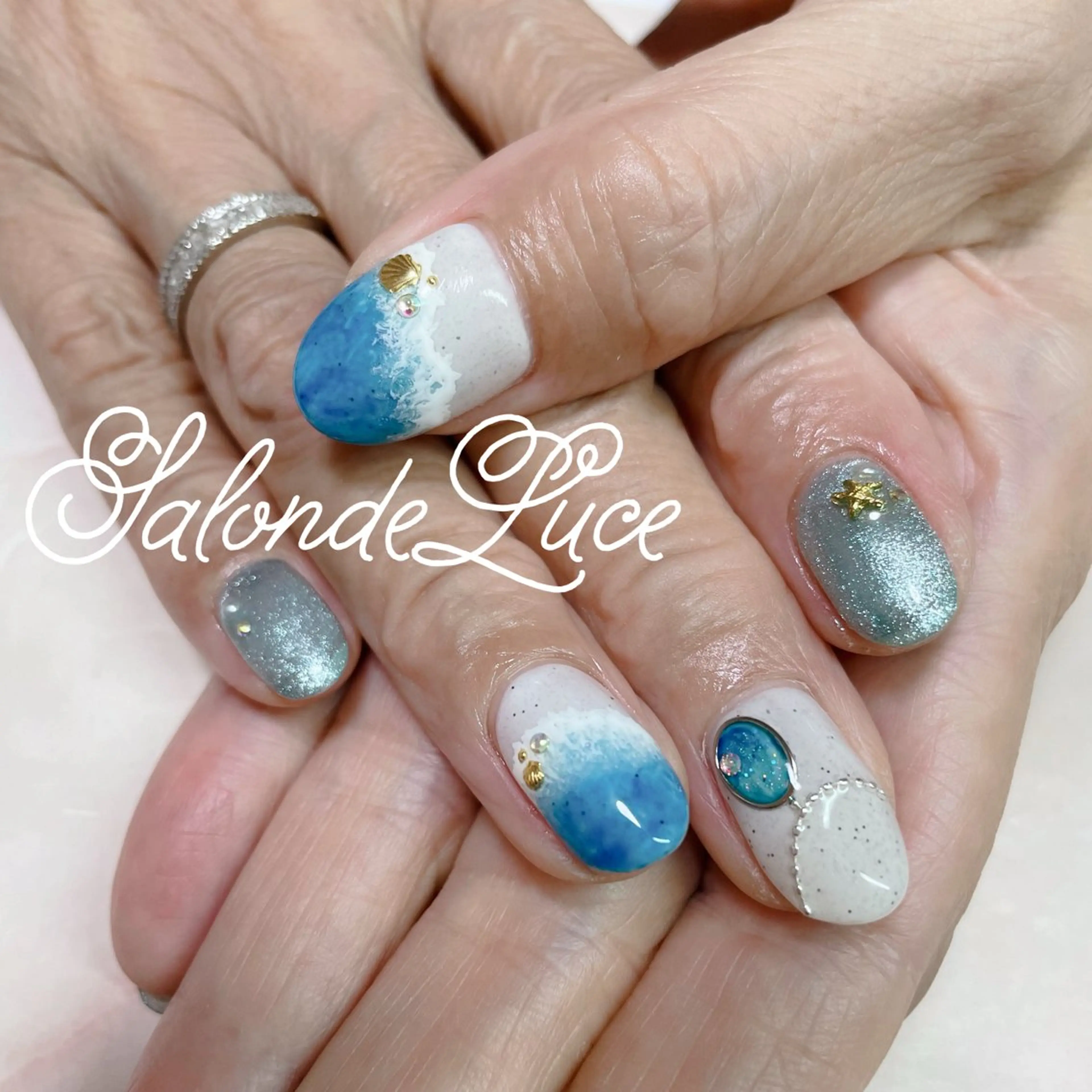 ネイル マグネットネイル 夏ネイル Salon de Luceのネイルデザイン