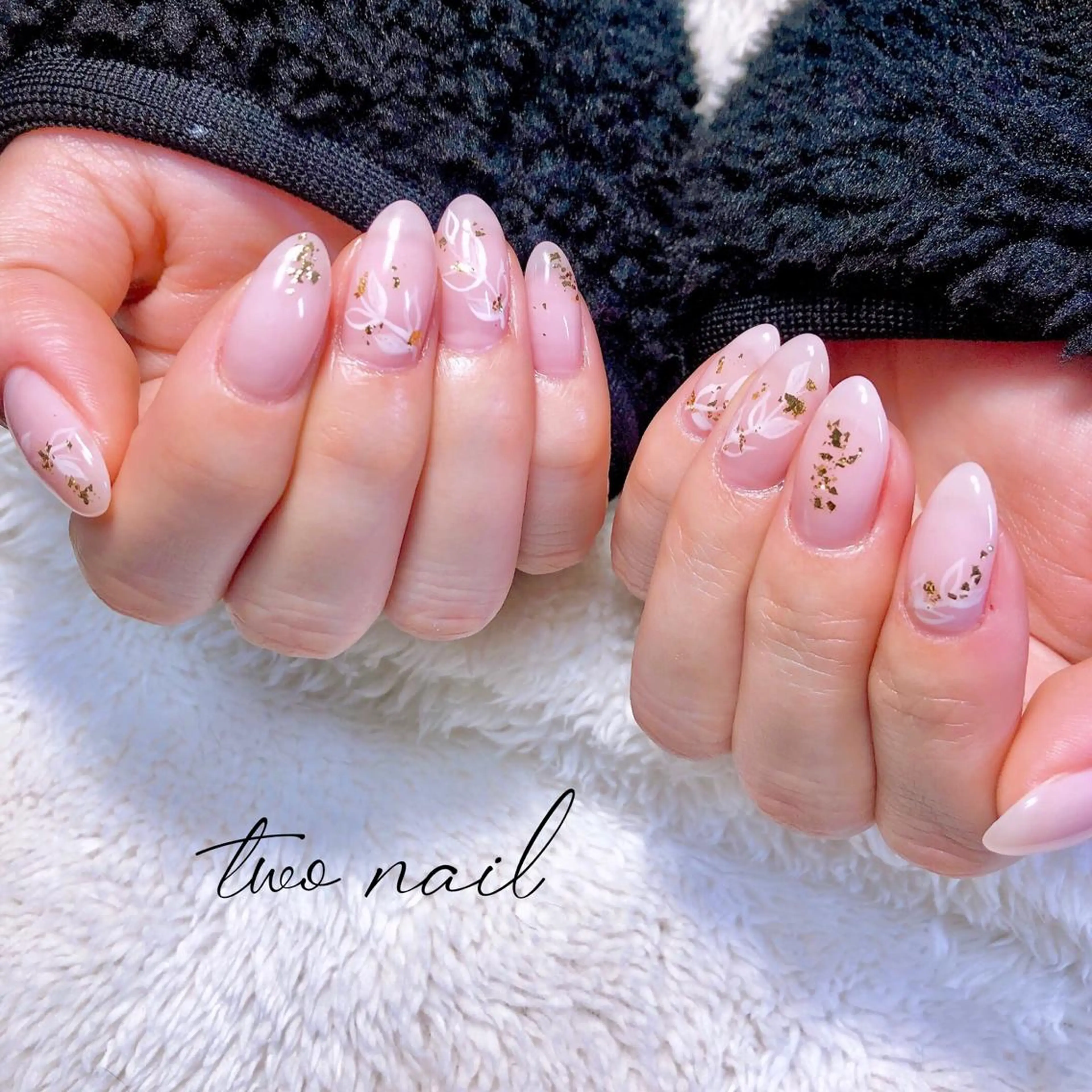 ネイル アートネイル フットネイル ハート ニュアンスネイル ホワイト two nailのネイルデザイン