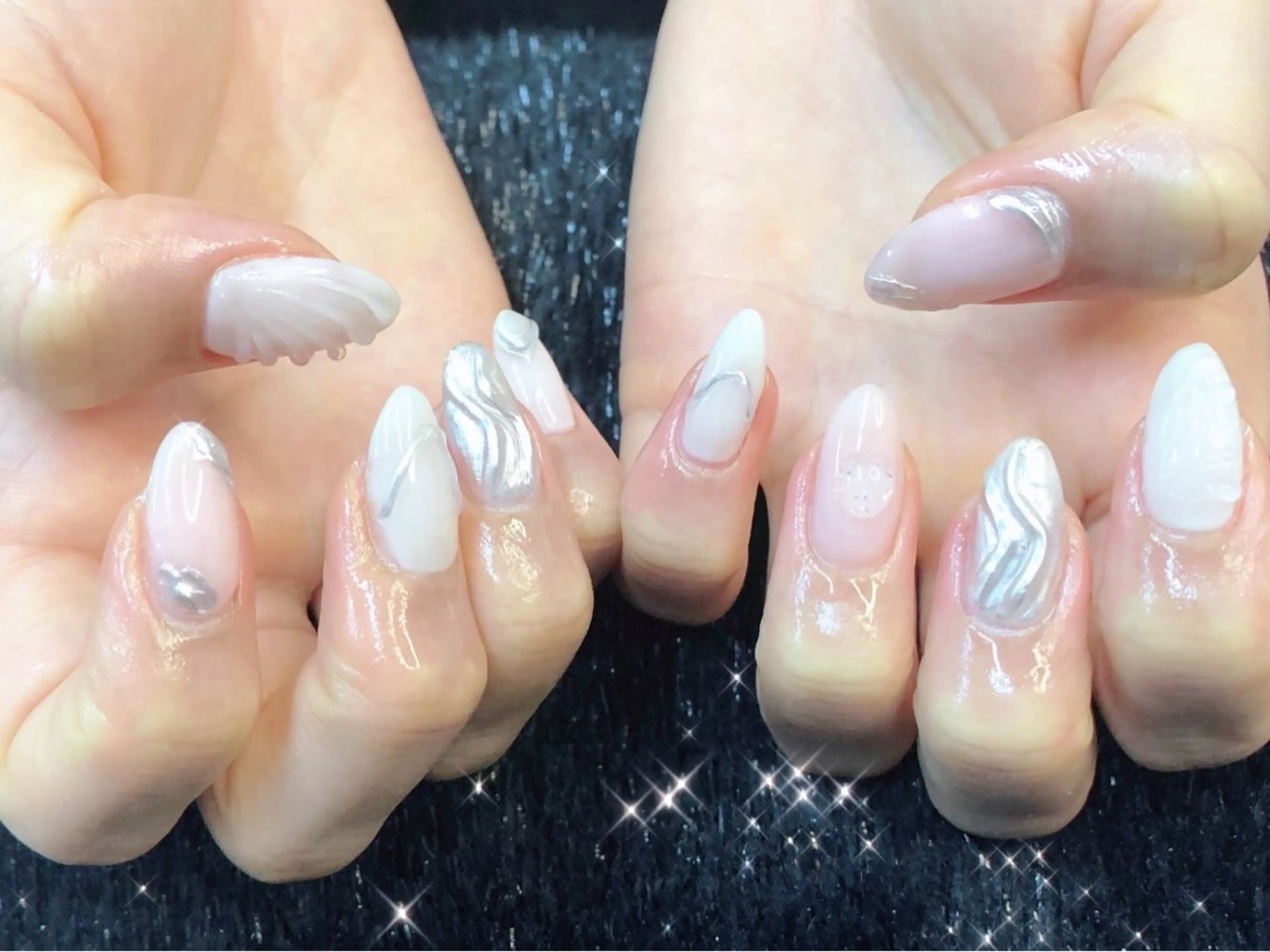 ネイル べっ甲ネイル 長さ出し フレンチネイル ジェルネイル 韓国ネイル ハンドネイル ハンドケア 大門浜松町 ネイルのネイルデザイン