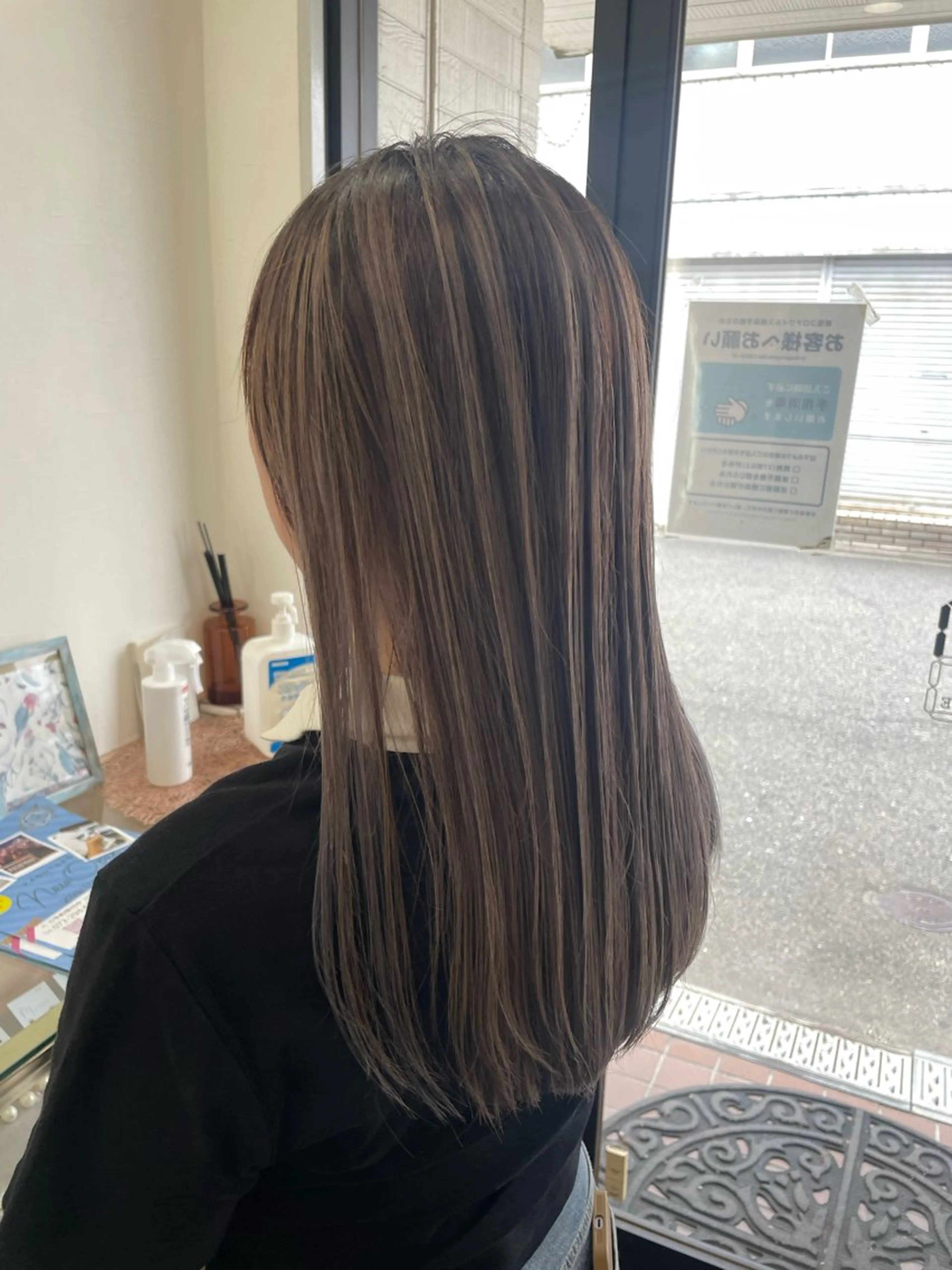 ロング カラー バレイヤージュ グレージュ レイヤーカット HairMake 3 🐬NANAMIのヘアスタイル