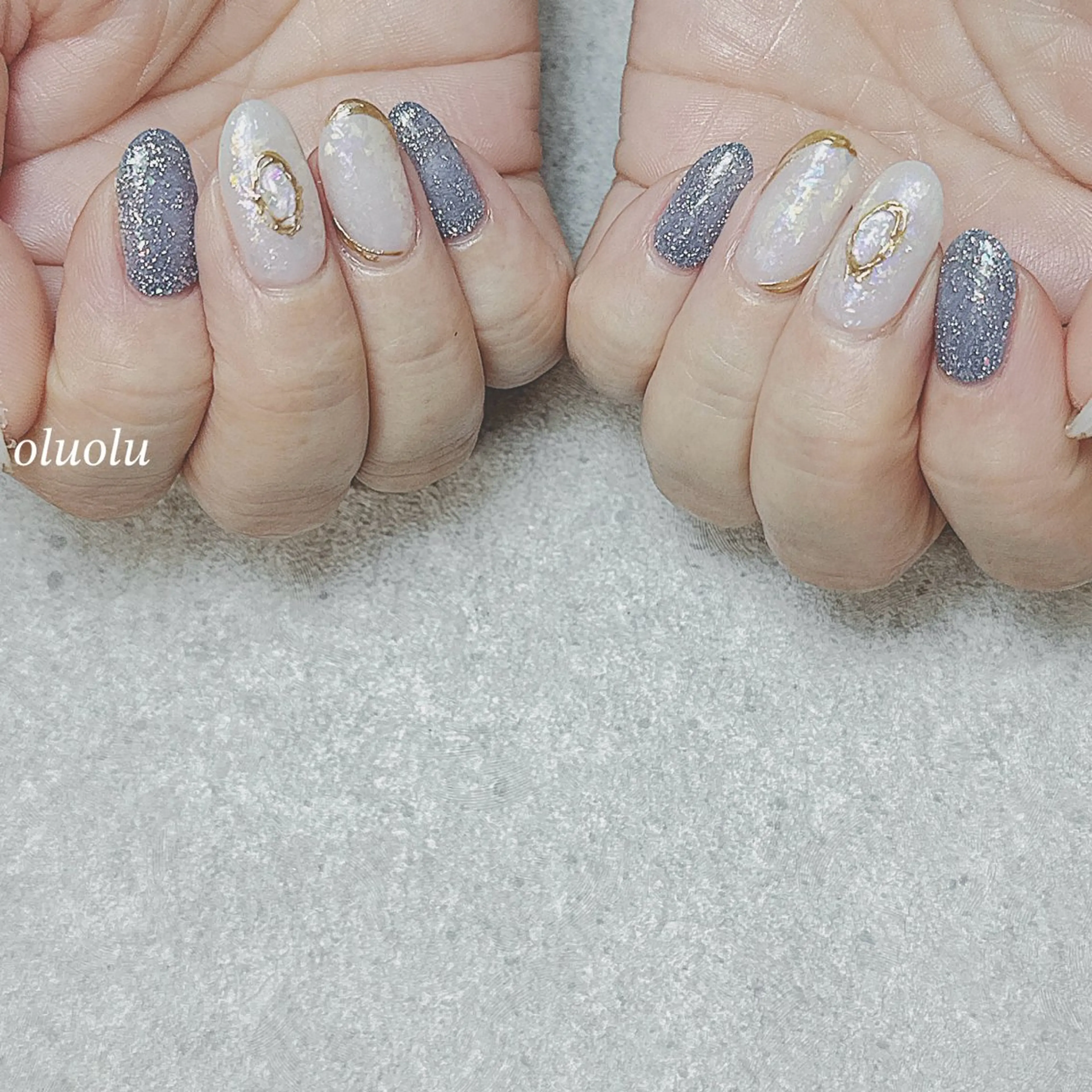 ネイル アートネイル オーロラネイル フラッシュネイル フットネイル ニュアンスネイル 大村 紬華のネイルデザイン