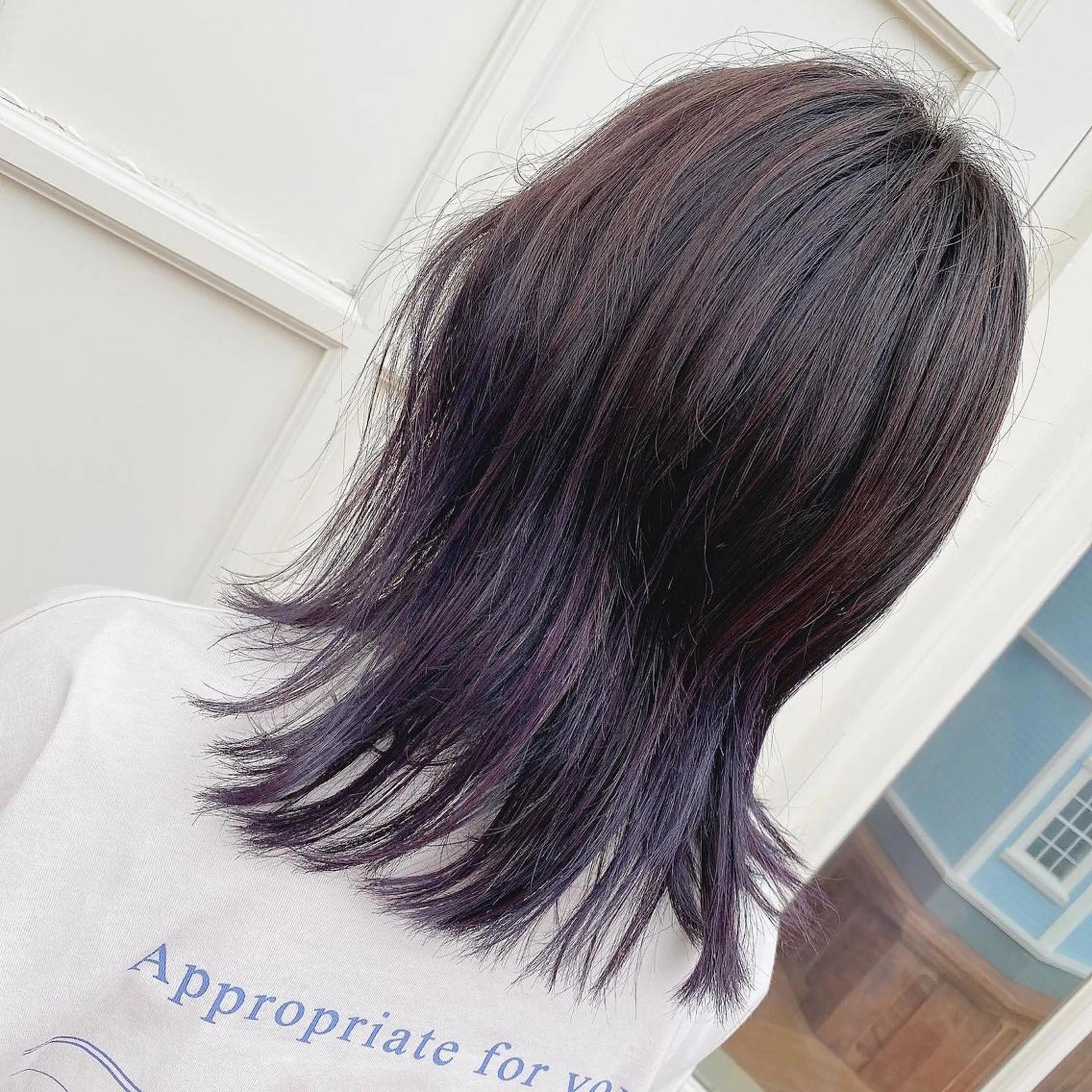 ミディアム パープルカラー 髪質改善特化 安東駿介のヘアスタイル