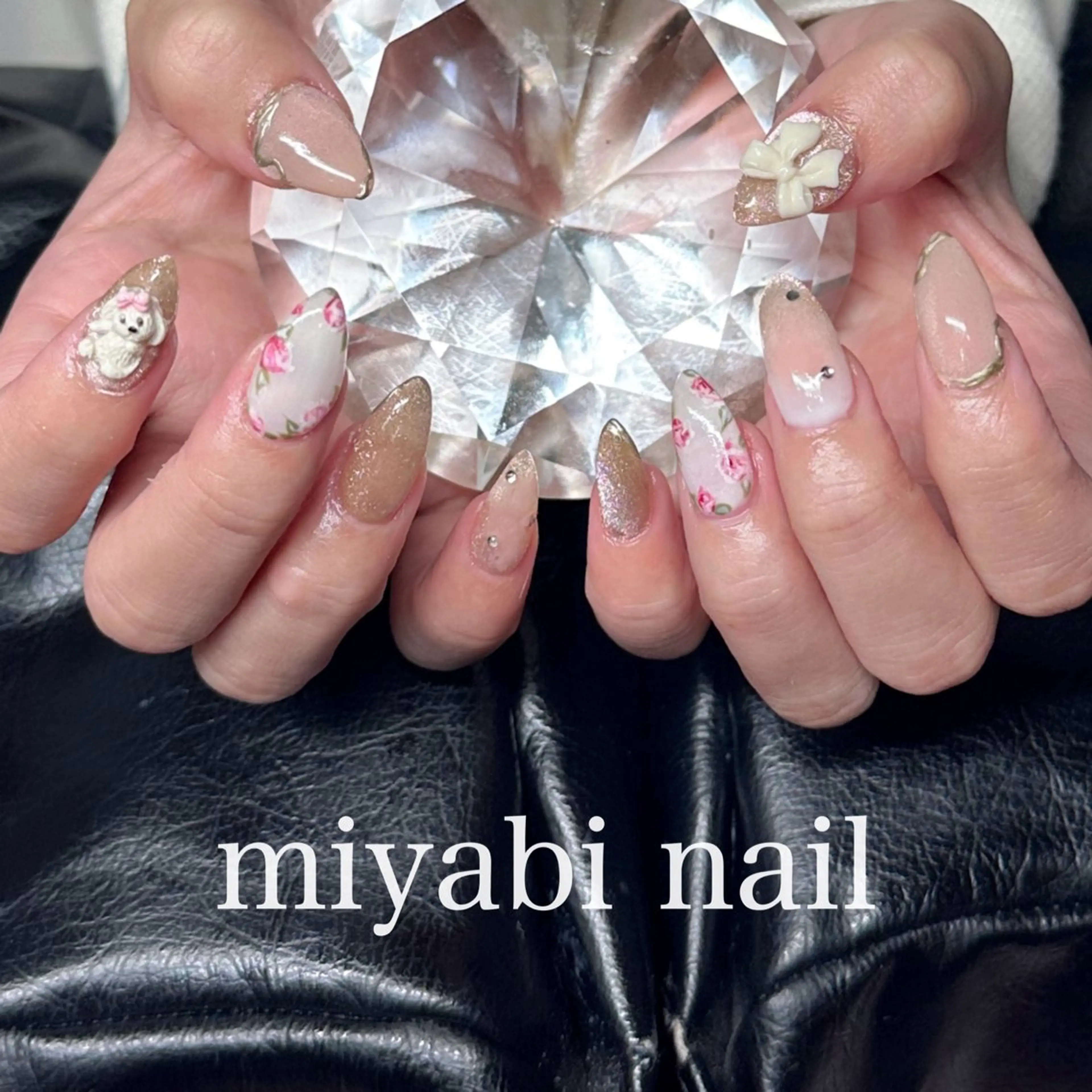 ネイル アートネイル ジェルネイル グラデーション マグネットネイル 持ち込み ハンドネイル miyabi nail 桂川駅近くのネイルデザイン