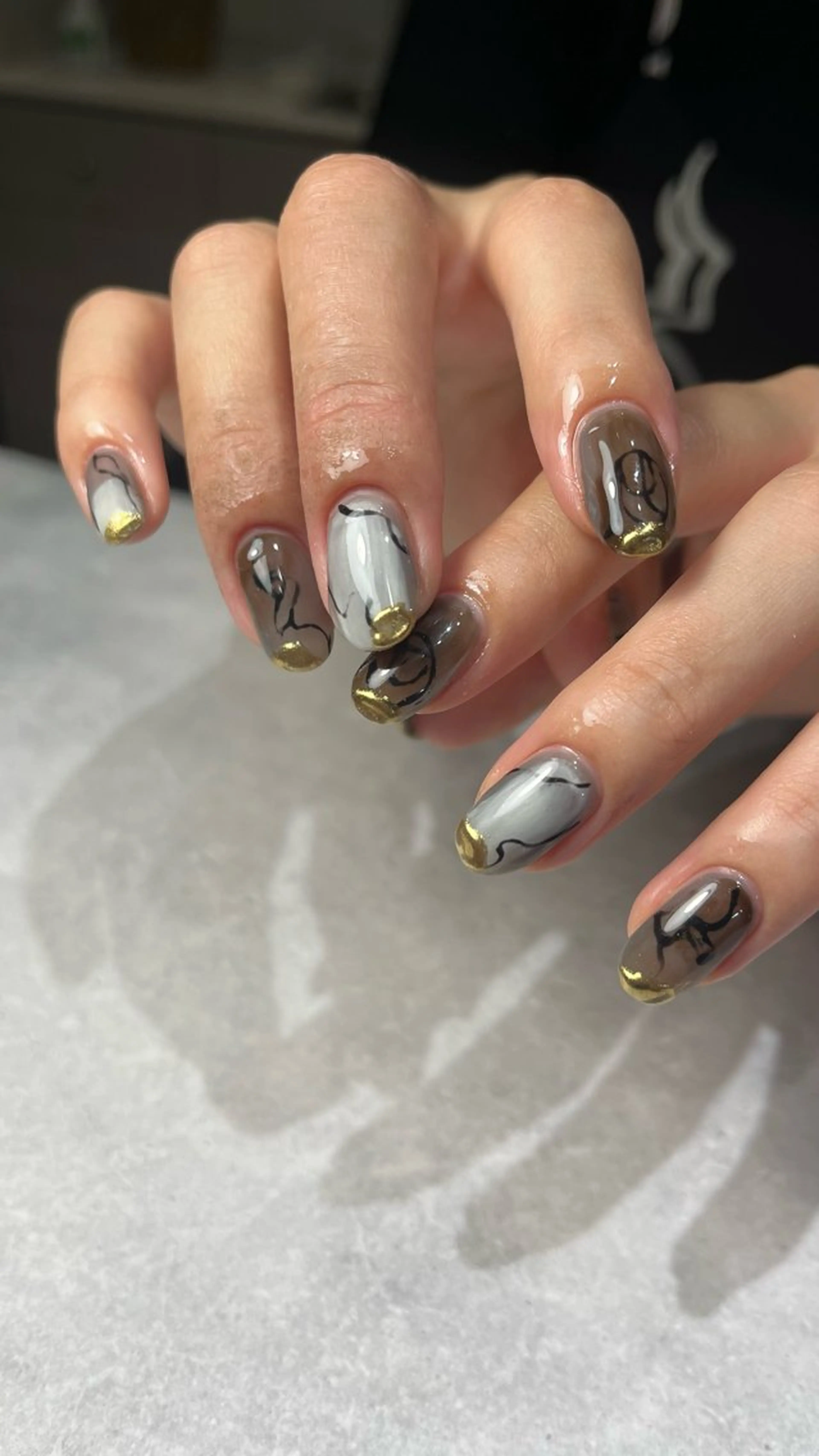 ネイル ハンドネイル 🤎Two ERI🤎のネイルデザイン