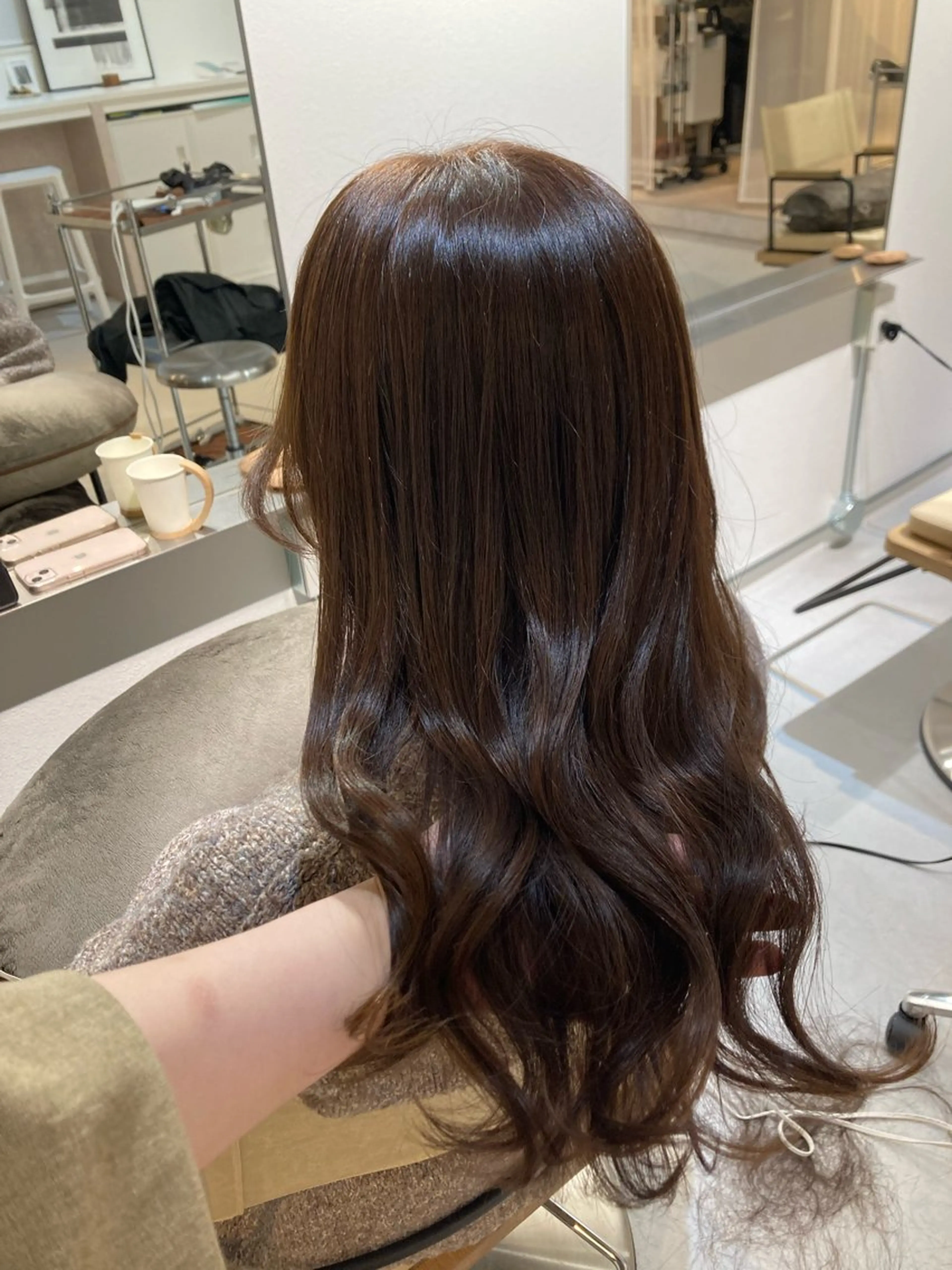 セミロング ✨色持ちの良い艶 カラー✨蟹江真世のヘアスタイル